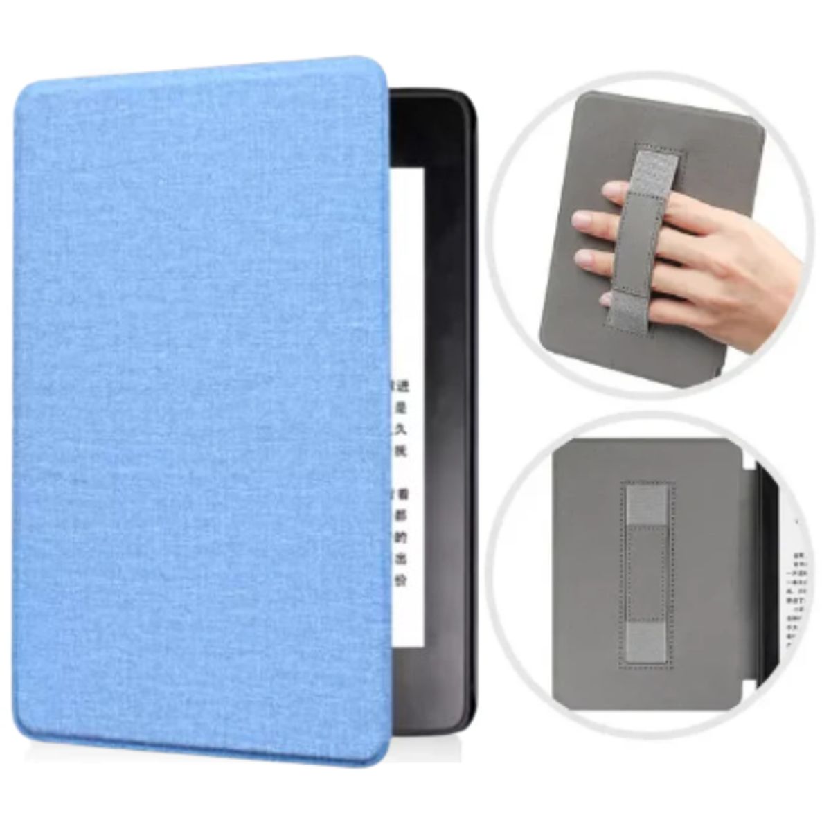 GENERICO - Case Funda para Kindle Paperwhite 12° 2024 C/sujetador CELESTE