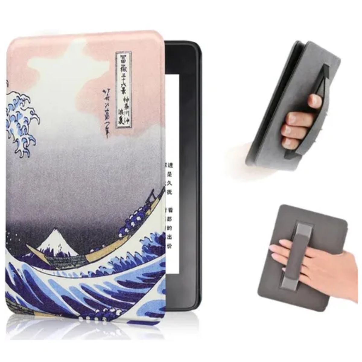 GENERICO - Case Funda para Kindle Paperwhite 12° 2024 C/sujetador Ola kanawaga