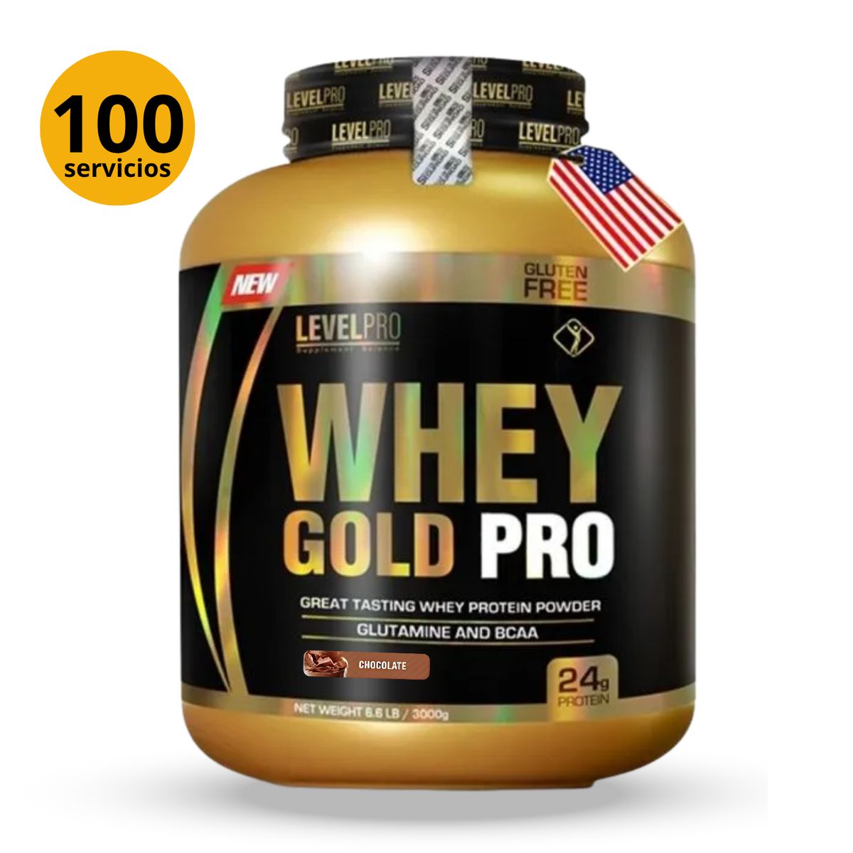 LEVEL PRO - WHEYGOLDPRO DE 3kg CHOCOLATE - PROTEÍNA WHEY