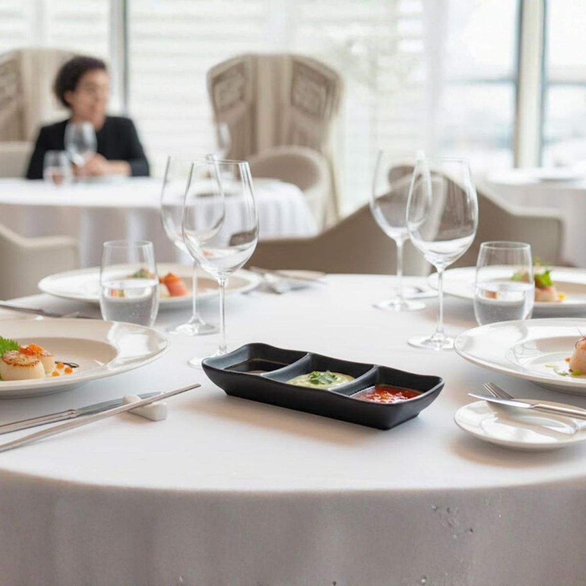 ICHIMATSU - Salsera 19x8.5 cm Melamina 3 División Luxe 12 PIEZAS - ICHIMATSU