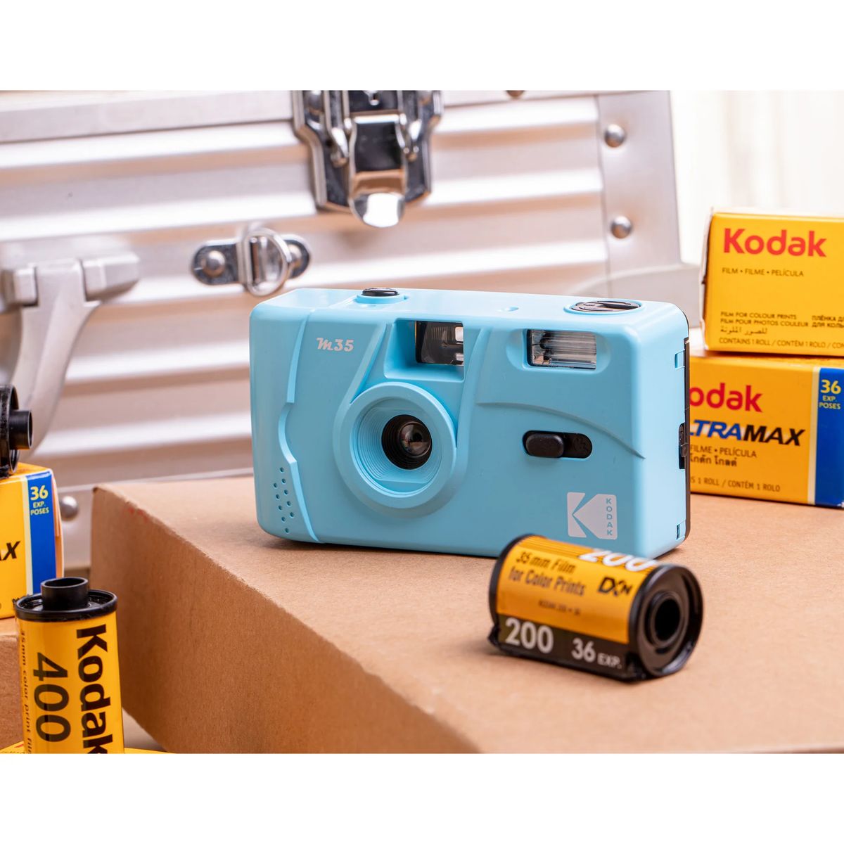 KODAK - Cámara Fotográfica de película Cerulean reutilizable flash integrado
