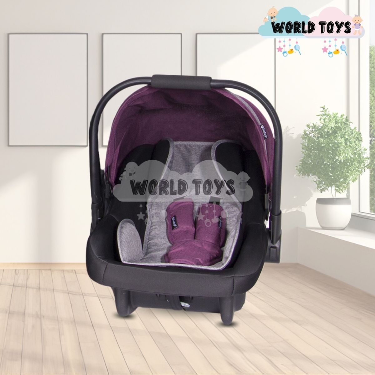 Baby - Coche Moisés Travel System «MILE» Porta Bebé Purple