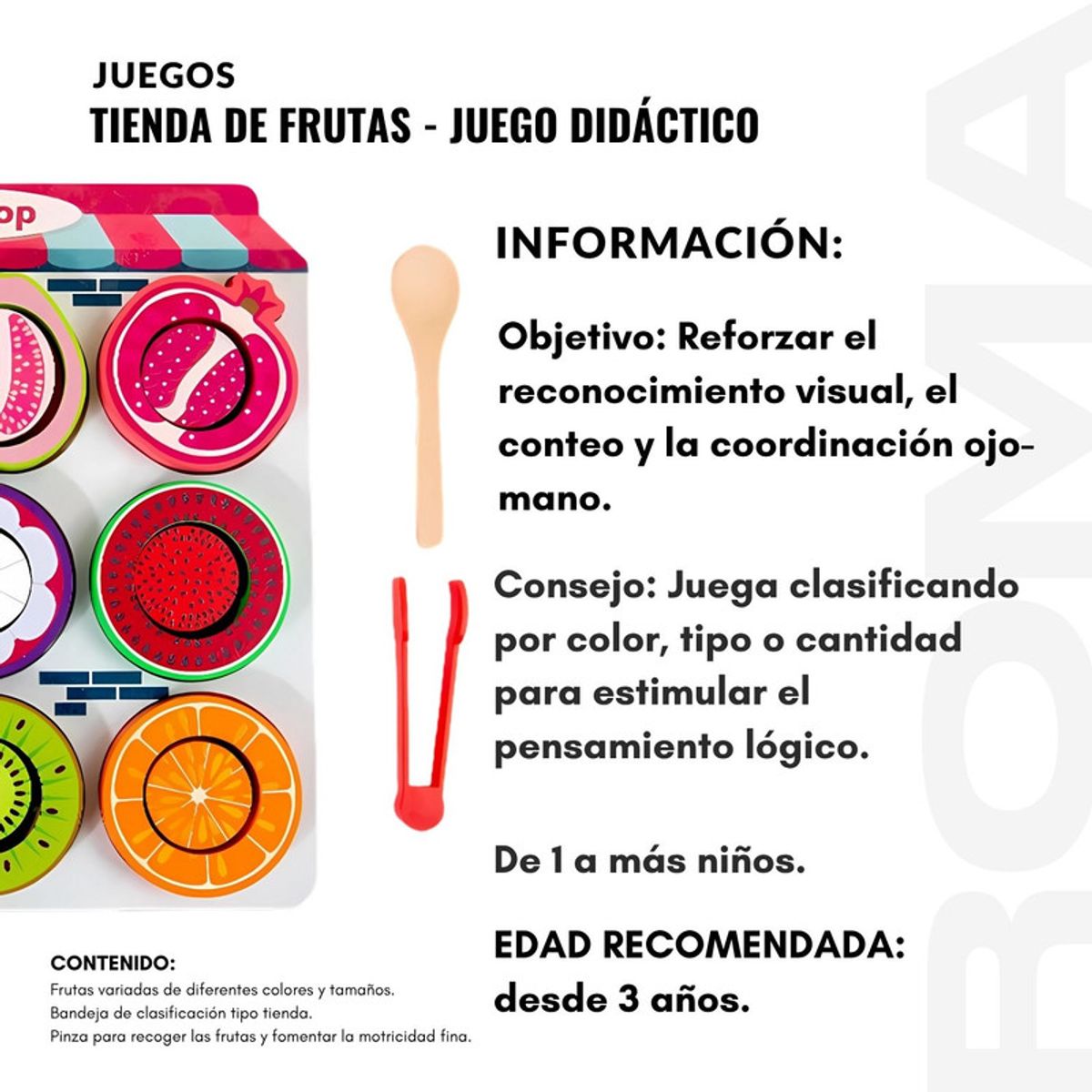 GENERICO - TIENDA DE FRUTAS  JUEGO DIDÁCTICO