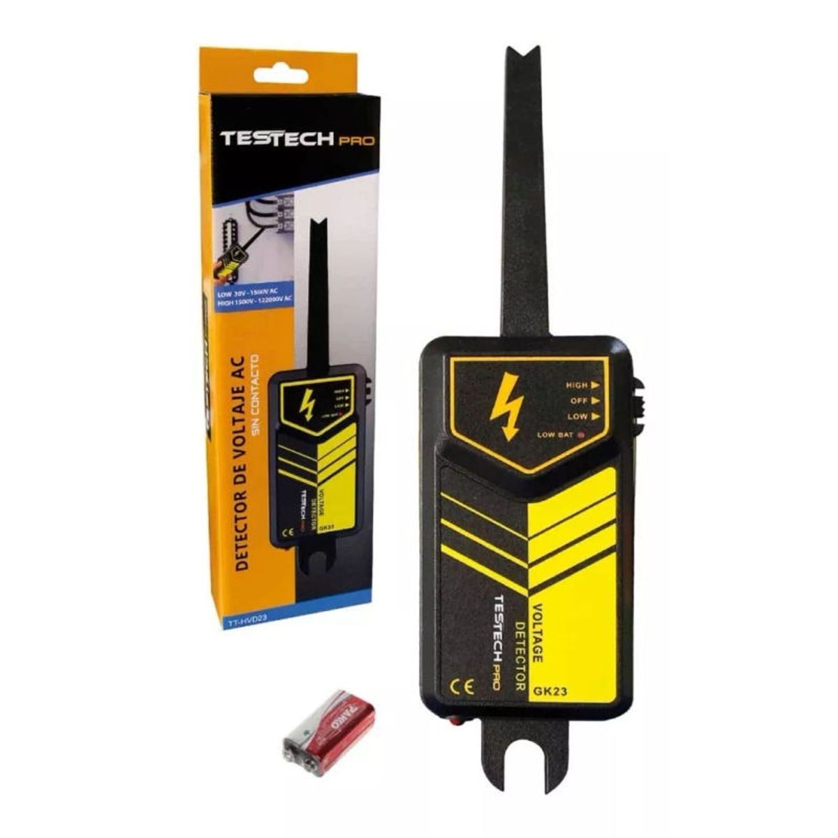 TESTECH - Detector De Alto Voltaje Ac Sin Contacto - Testech TT-HVD23