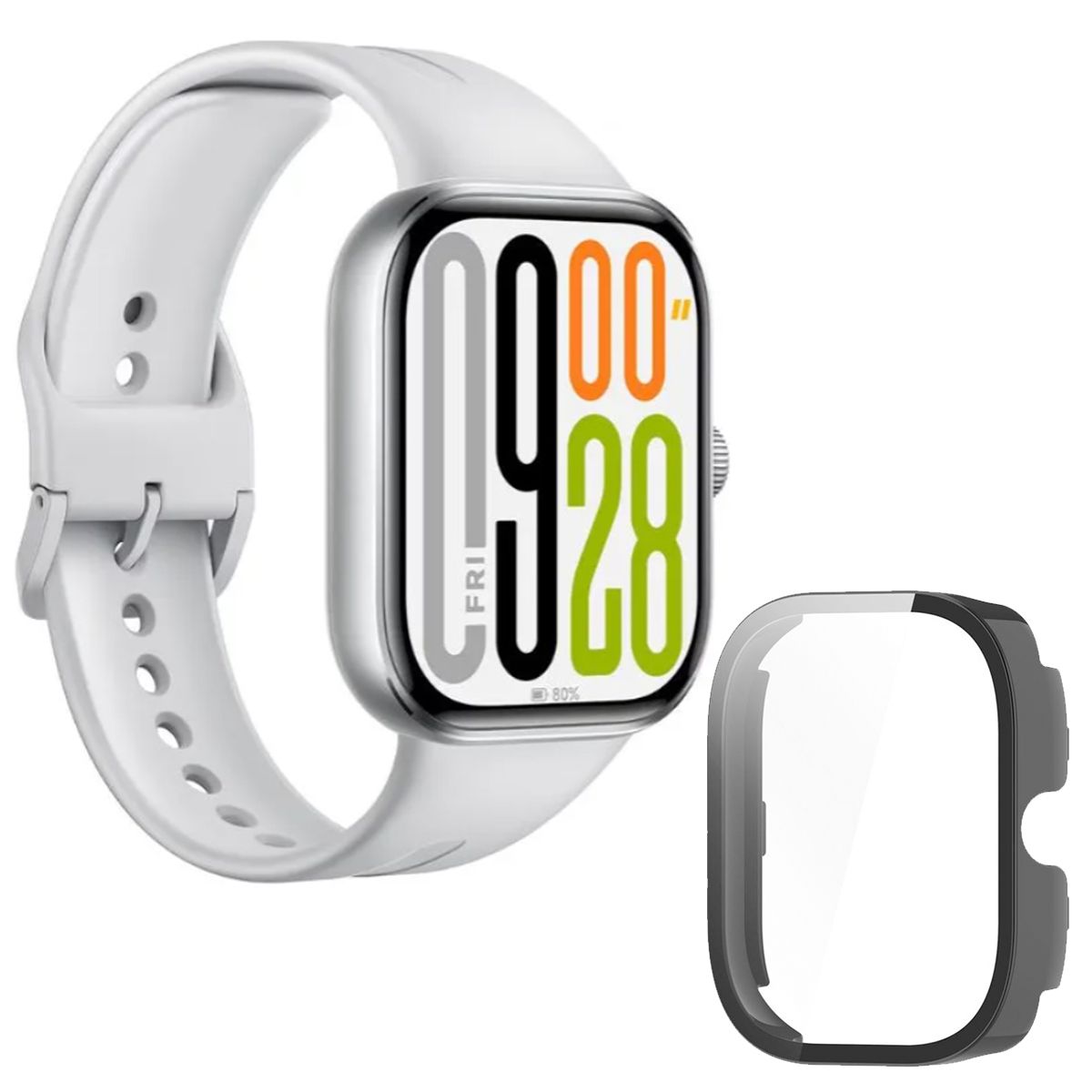 XIAOMI - Xiaomi Redmi Watch 5  Silver + Protector Bumper Negro