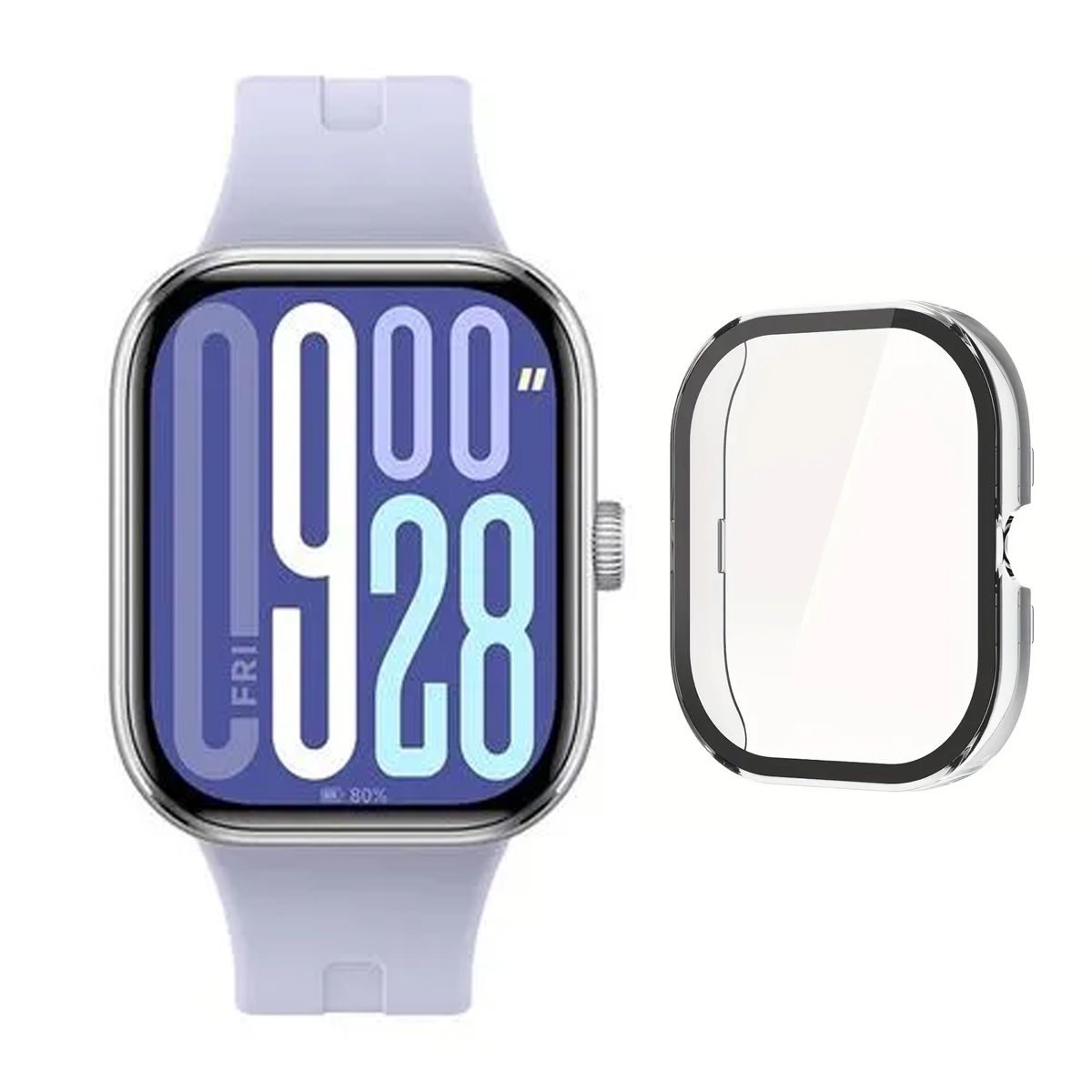 XIAOMI - Xiaomi Redmi Watch 5  Purpura + Protector Bumper Clear