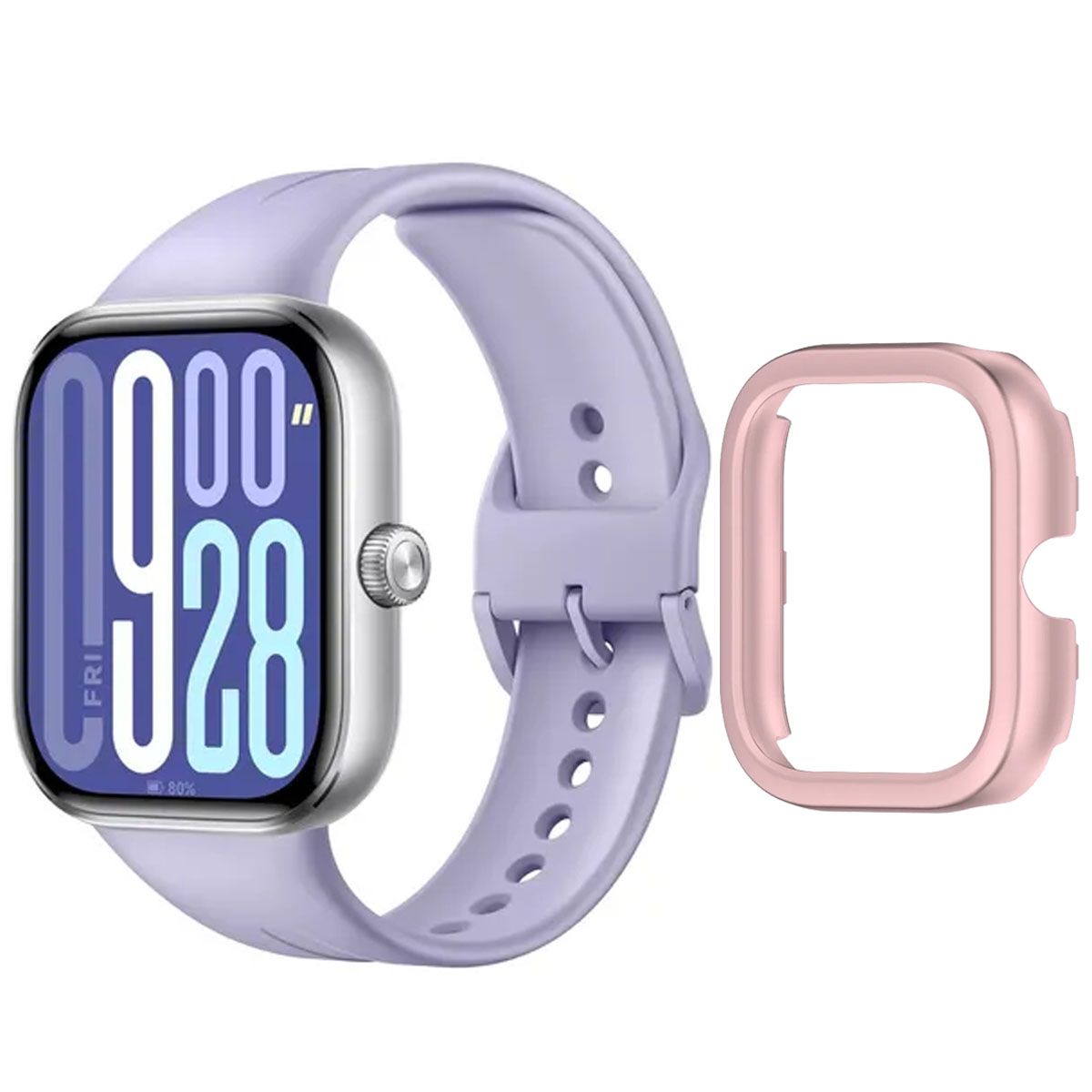 XIAOMI - Xiaomi Redmi Watch 5  Purpura + Protector Bumper Rosa