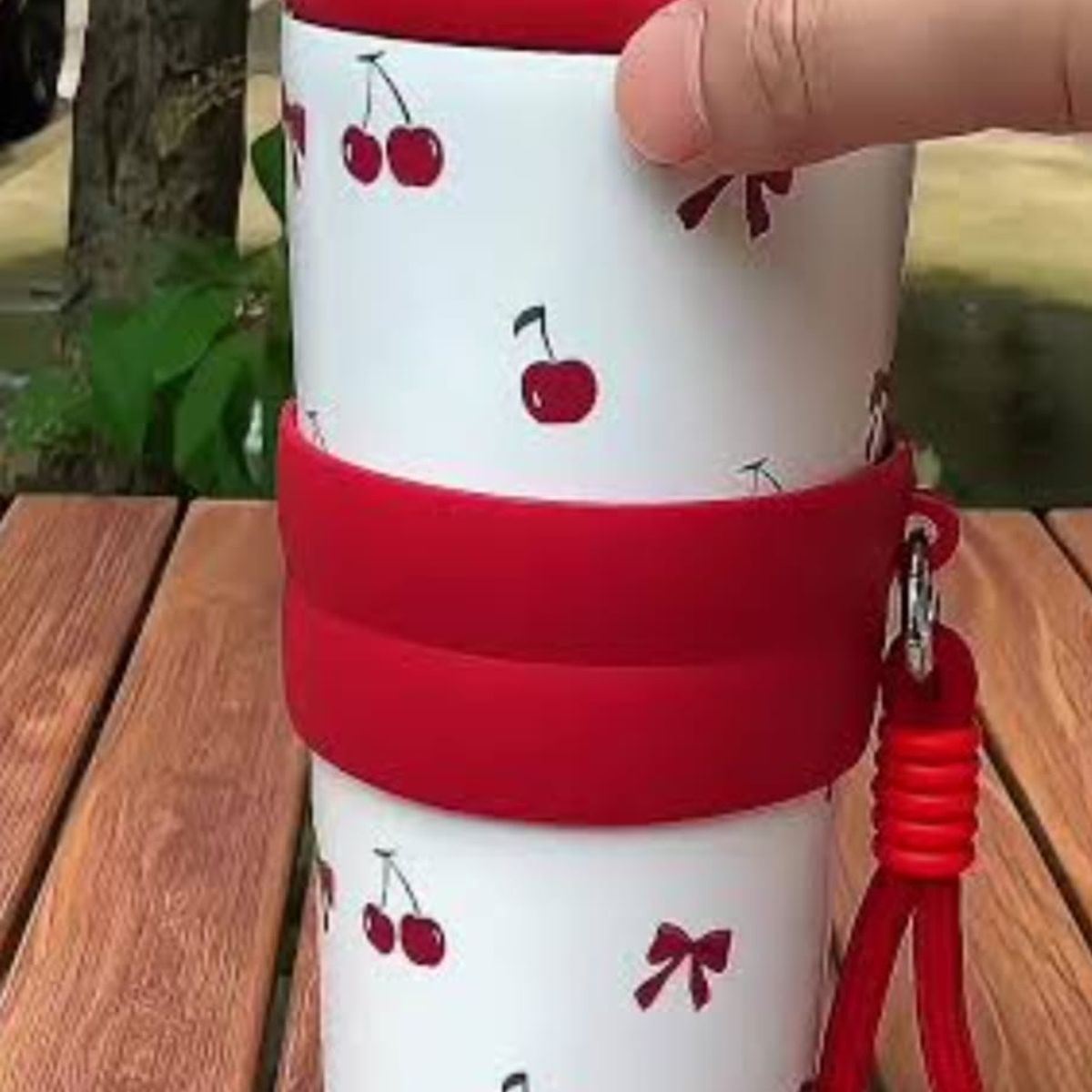 GENERICO - Vaso de acero inoxidable con tapa a prueba de fugas para calientes y fríos rojo