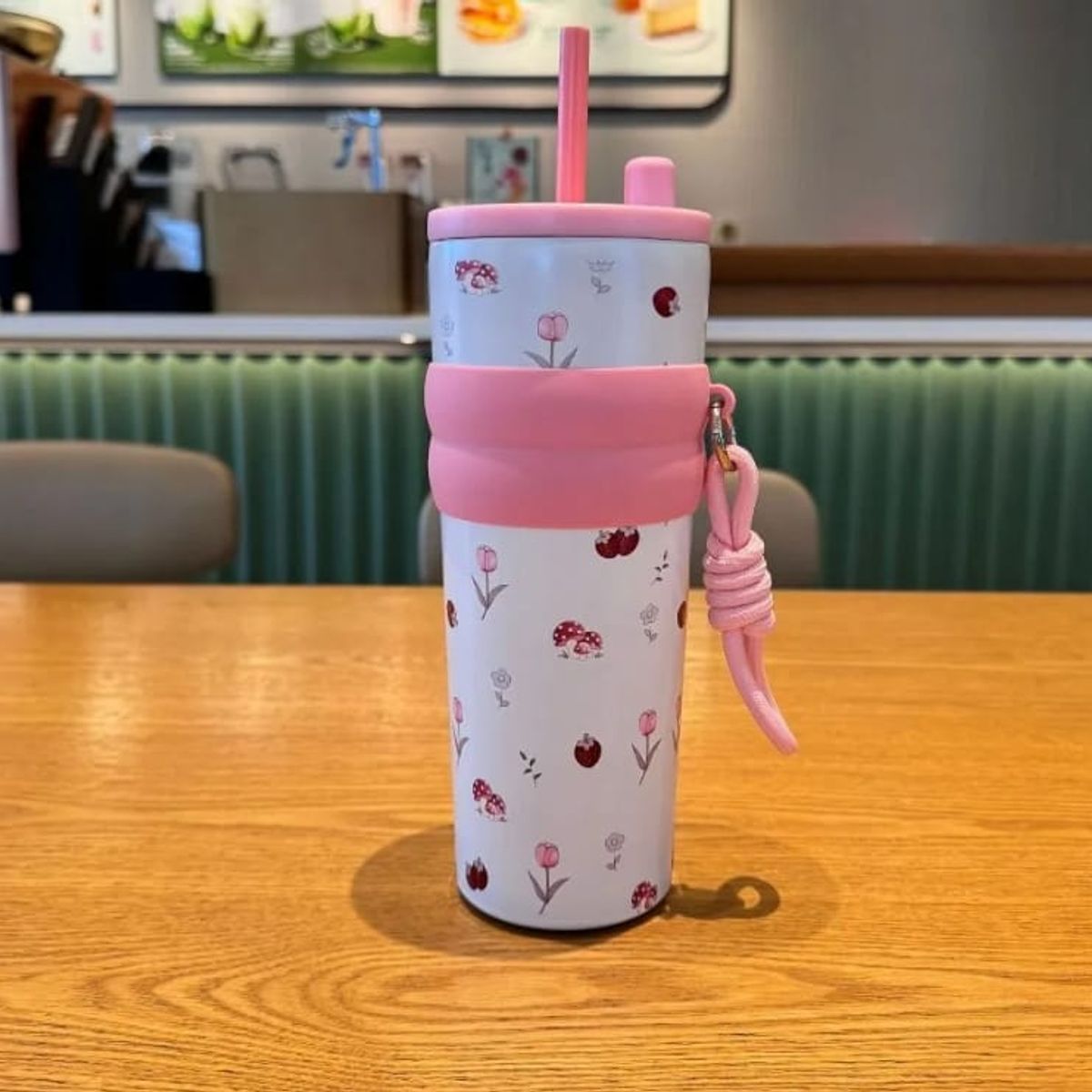 GENERICO - Vaso de acero inoxidable de 24 onzas con tapa a prueba de fugas para calientes y fríos rosado