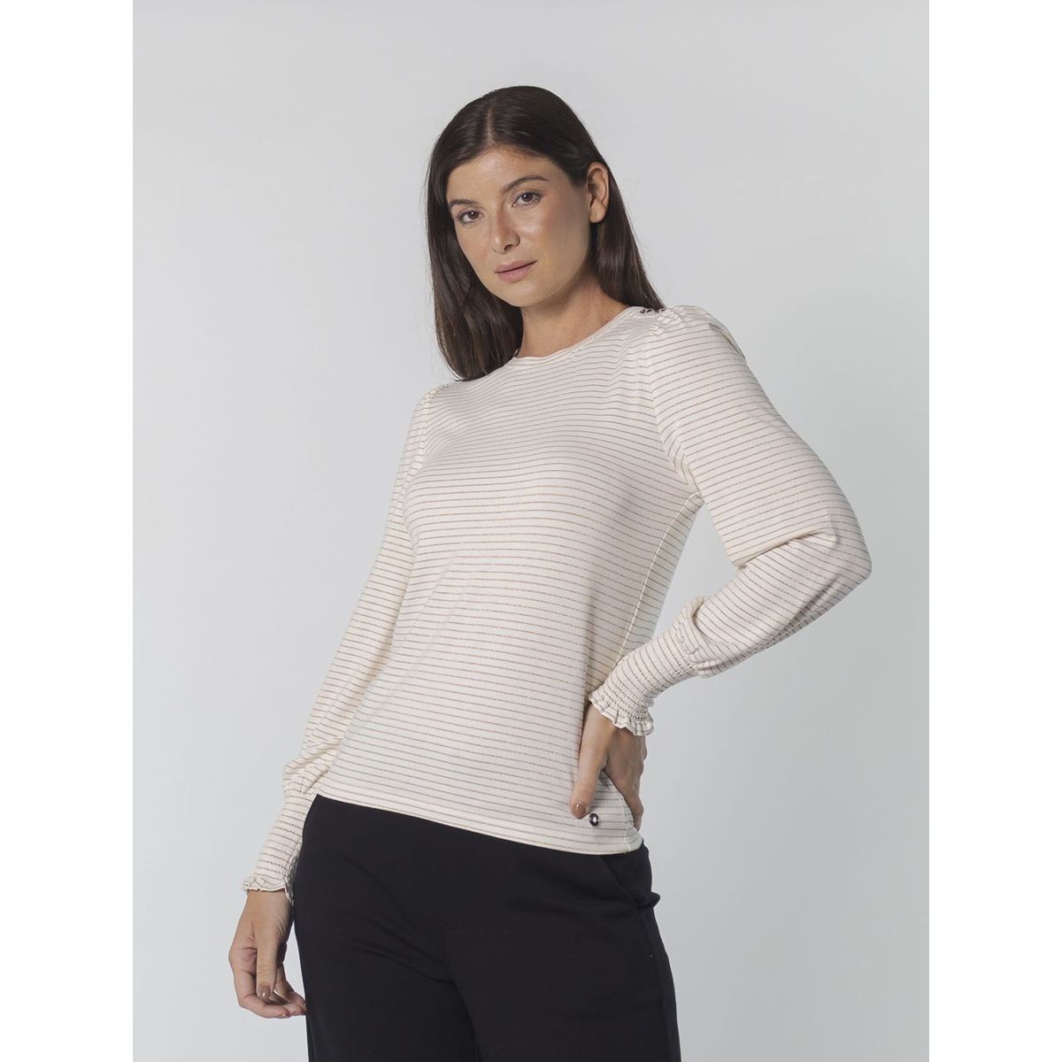 TOMMY HILFIGER - TOP L/S STR PUFF TOP