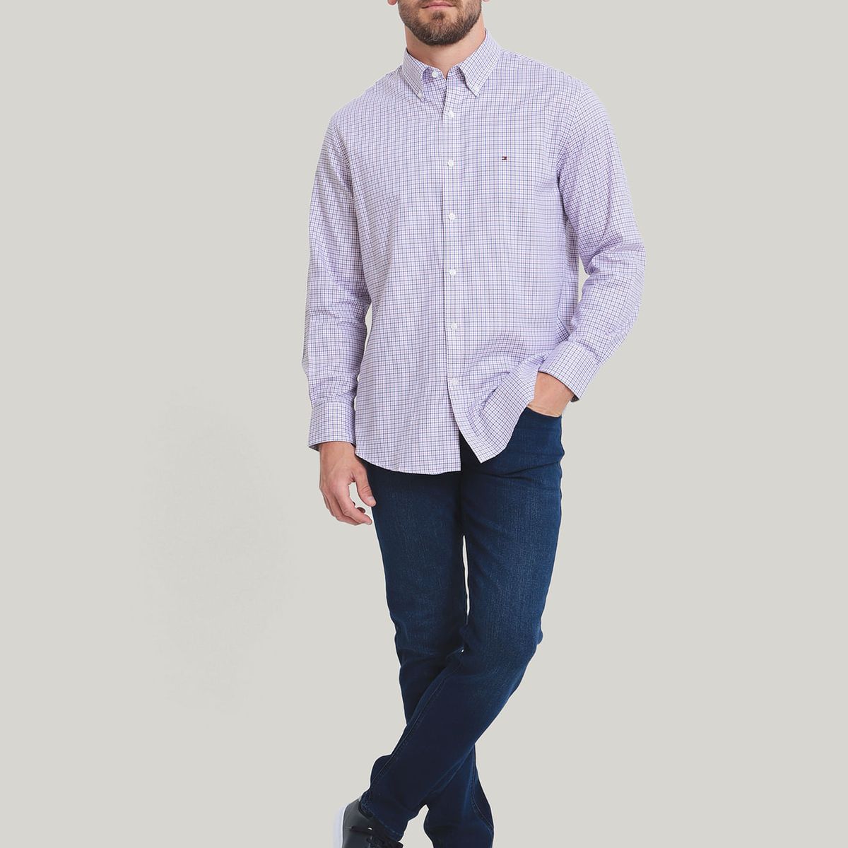 TOMMY HILFIGER - CAMISA VESTIR DRESS SHIRT BERRY MULTI