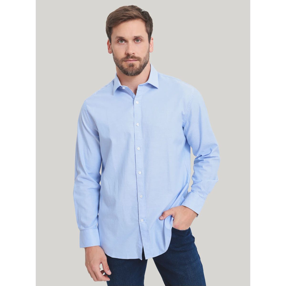 TOMMY HILFIGER - CAMISA VESTIR DRESS SHIRT LIGHT BLUE TH