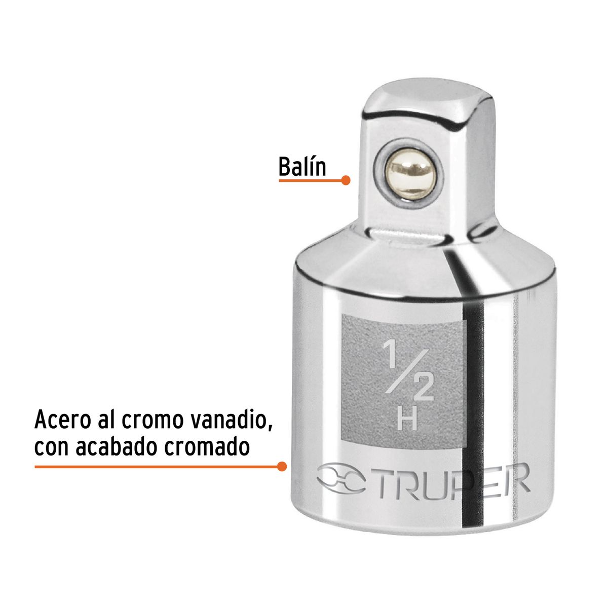 TRUPER - Adaptador Para Ratchet De Encastre 1/2" A Encastre 3/8" Truper 13422
