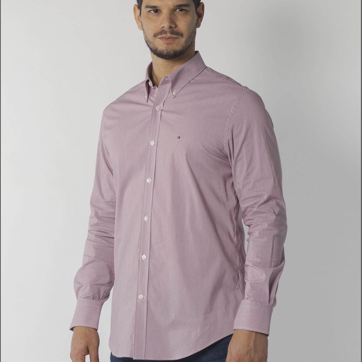 TOMMY HILFIGER - CAMISA VESTIR DRESS SHIRT DARK RED