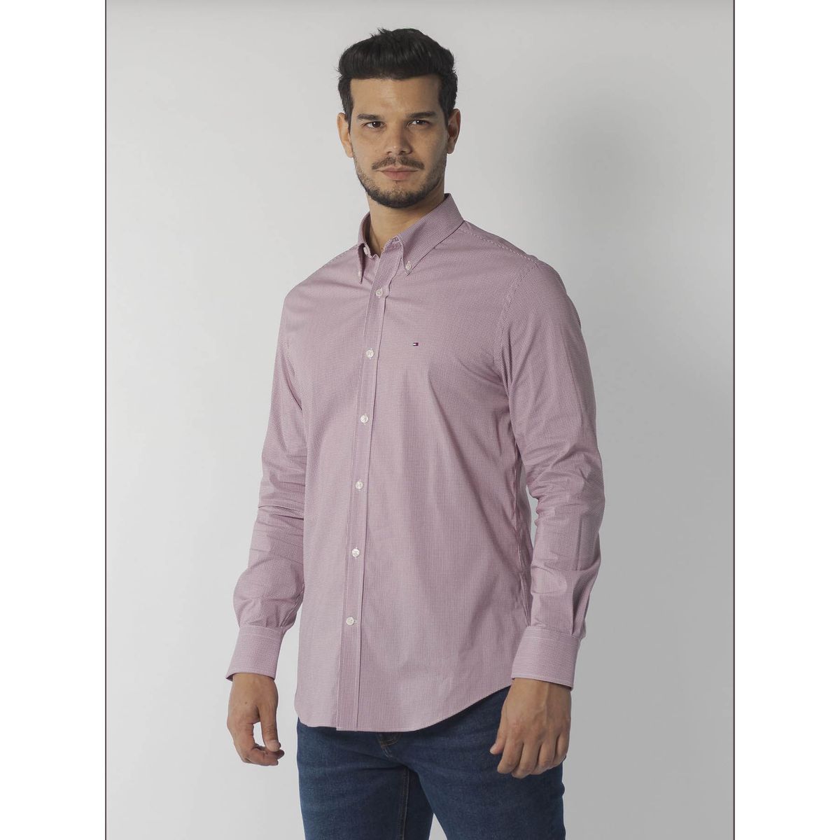 TOMMY HILFIGER - CAMISA VESTIR DRESS SHIRT DARK RED