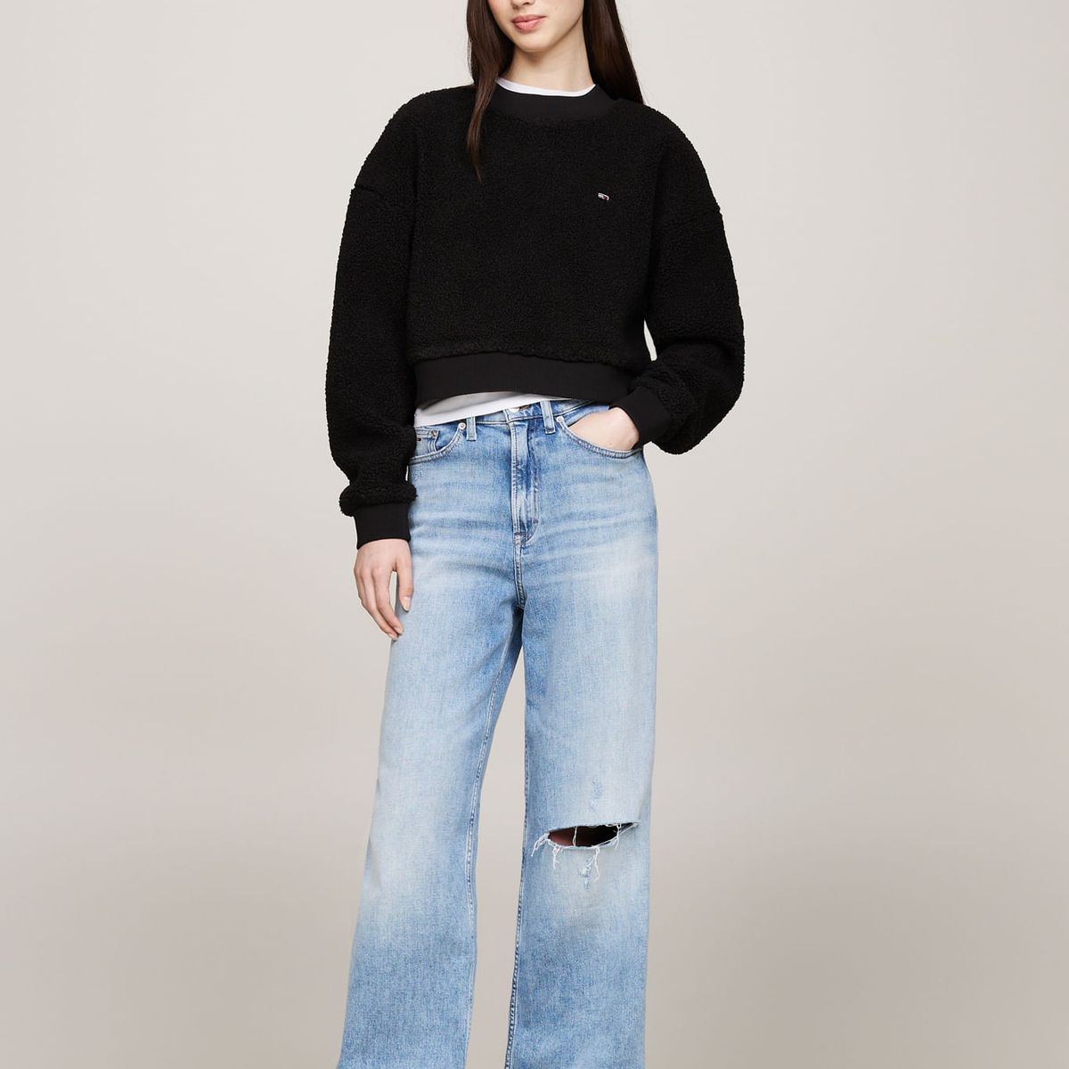 TOMMY HILFIGER - SWEATSHIRT TJW OVS TEDDY CREW TH