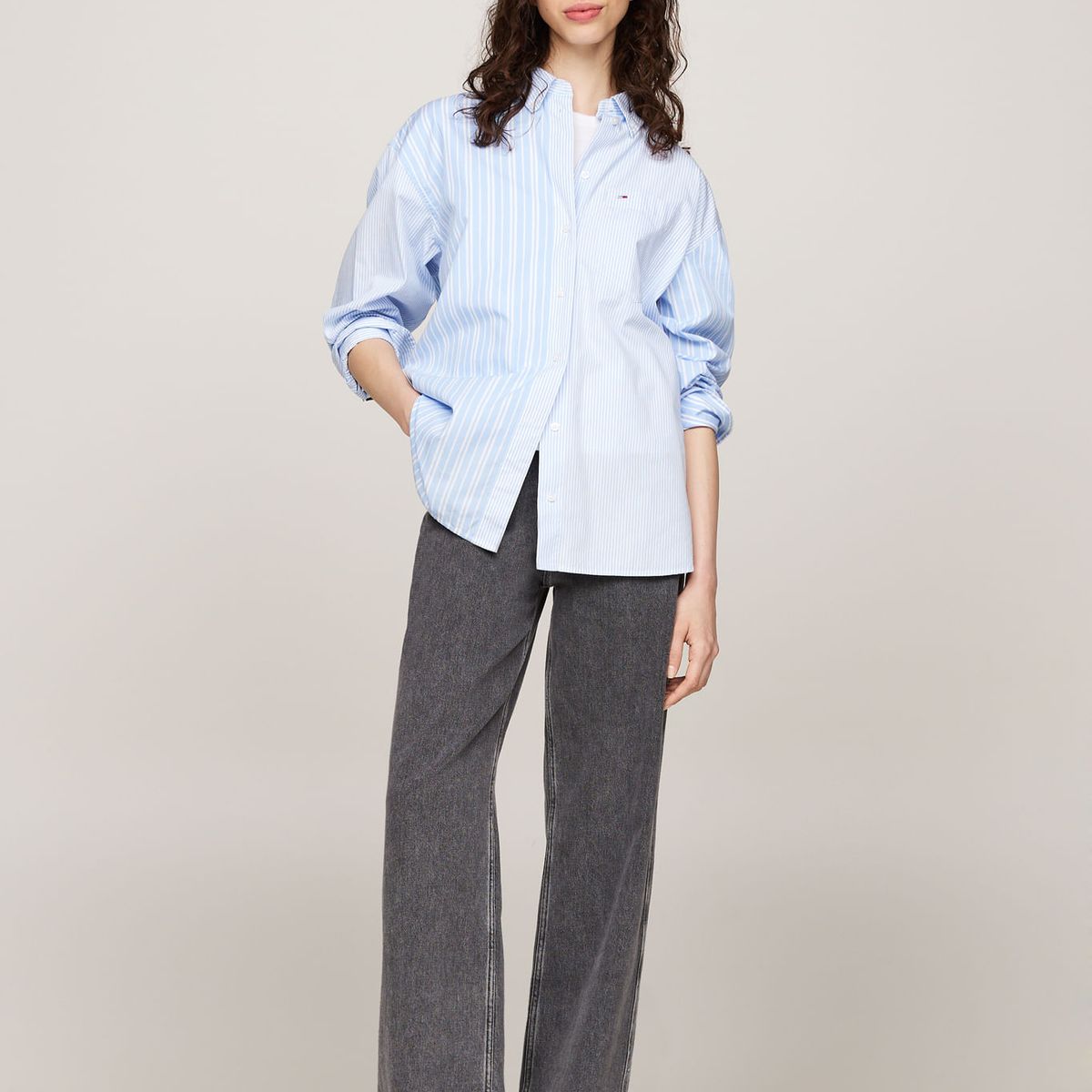 TOMMY HILFIGER - BLUSA TJW OVR STRIPE MIX ESSENTL SHI