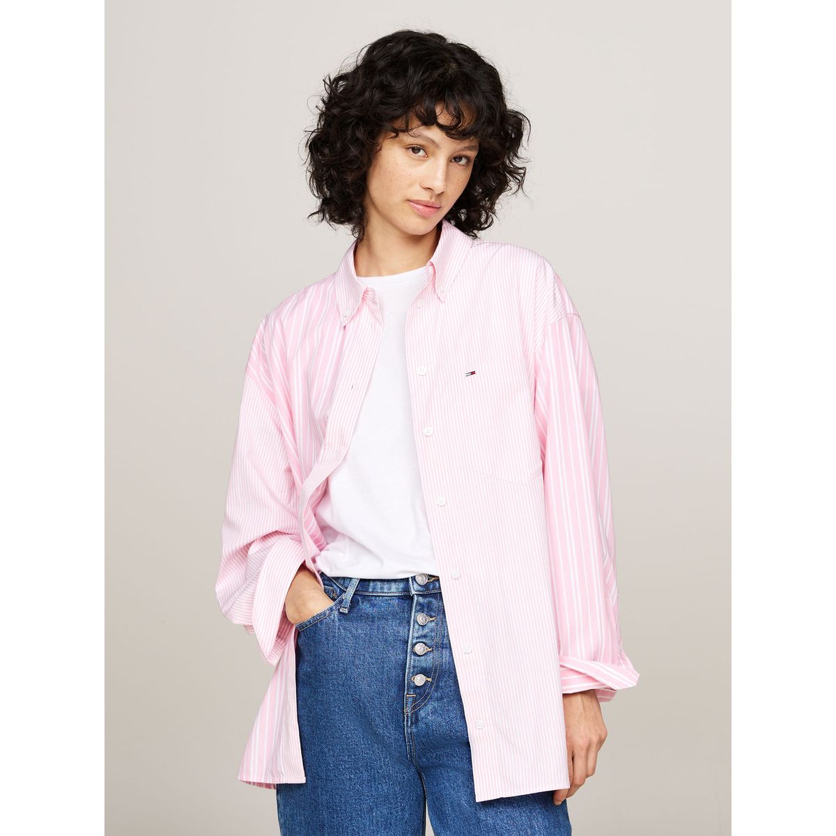 TOMMY HILFIGER - BLUSA TJW OVR STRIPE MIX ESSENTL SHI