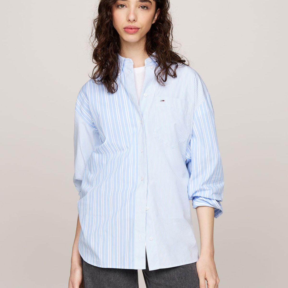 TOMMY HILFIGER - BLUSA TJW OVR STRIPE MIX ESSENTL SHI