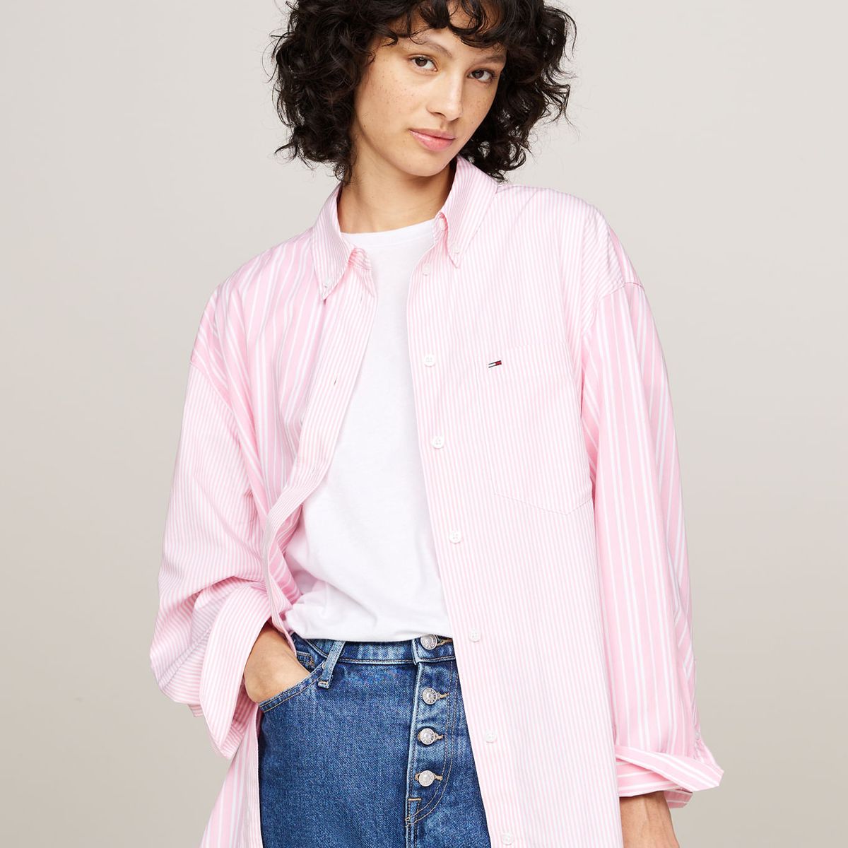 TOMMY HILFIGER - BLUSA TJW OVR STRIPE MIX ESSENTL SHI