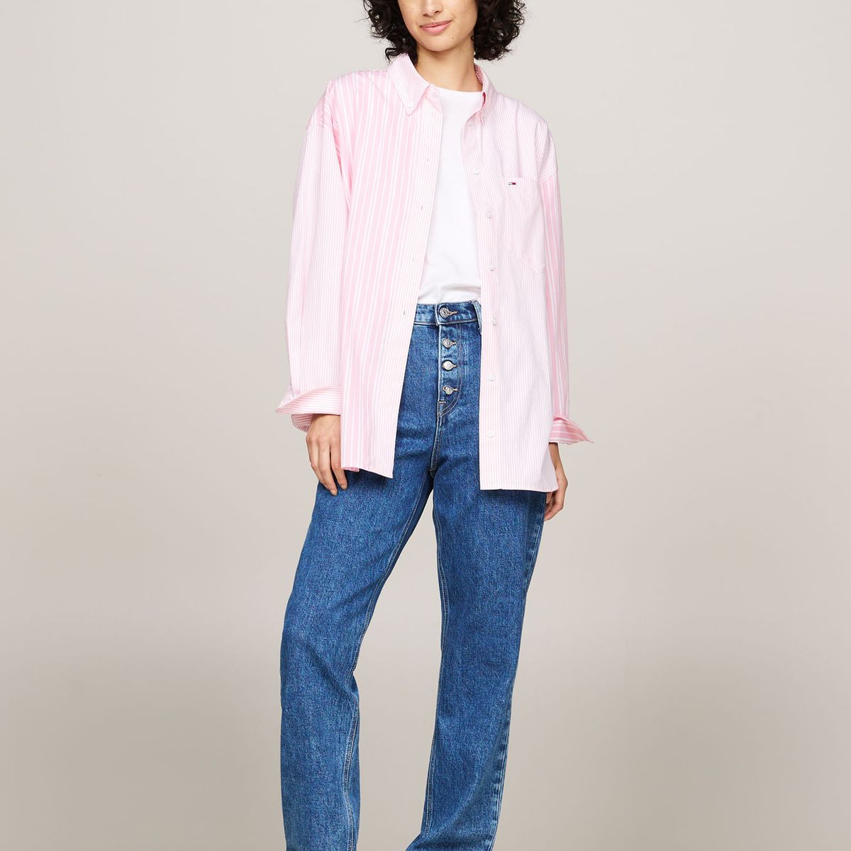 TOMMY HILFIGER - BLUSA TJW OVR STRIPE MIX ESSENTL SHI