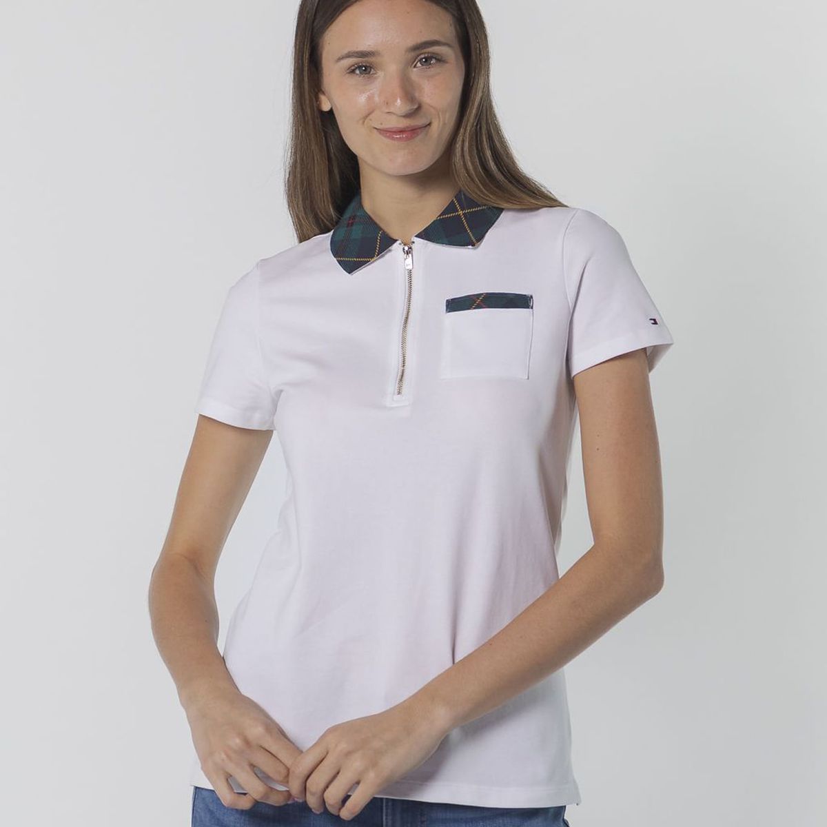 TOMMY HILFIGER - POLO PLD CLLR ZIP POLO