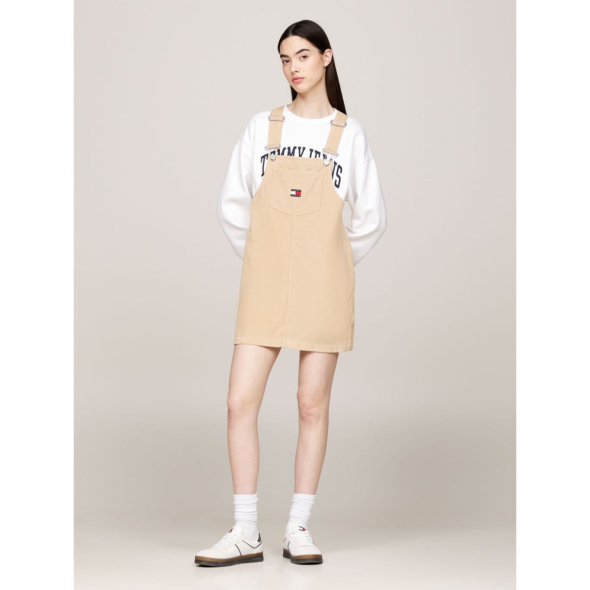 TOMMY HILFIGER - VESTIDO TJW FINE CORD PINAFORE DRESS
