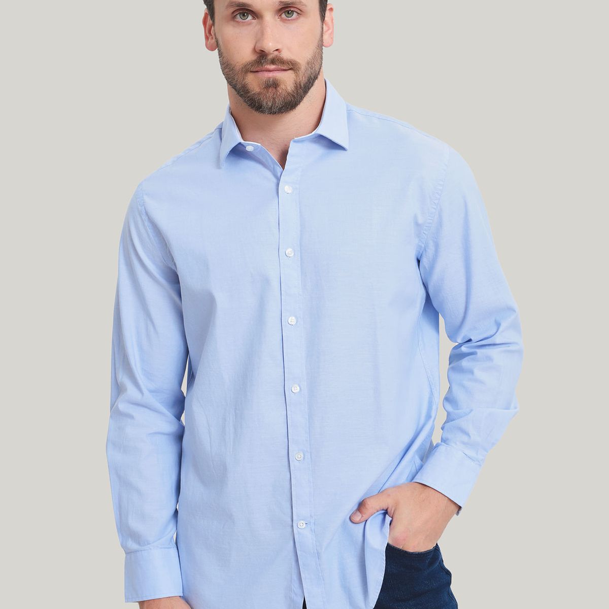 TOMMY HILFIGER - CAMISA VESTIR DRESS SHIRT LIGHT BLUE TH