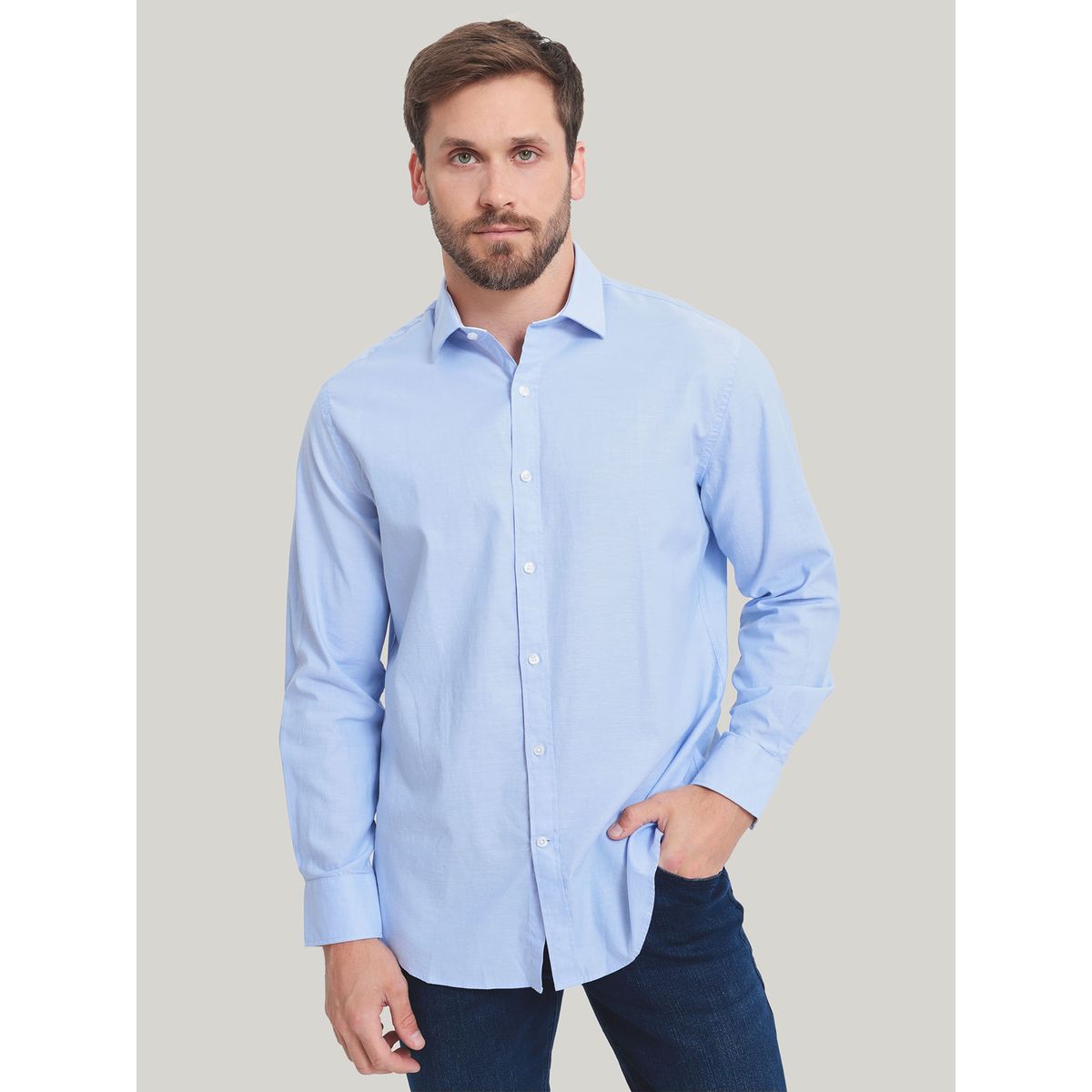 TOMMY HILFIGER - CAMISA VESTIR DRESS SHIRT LIGHT BLUE TH