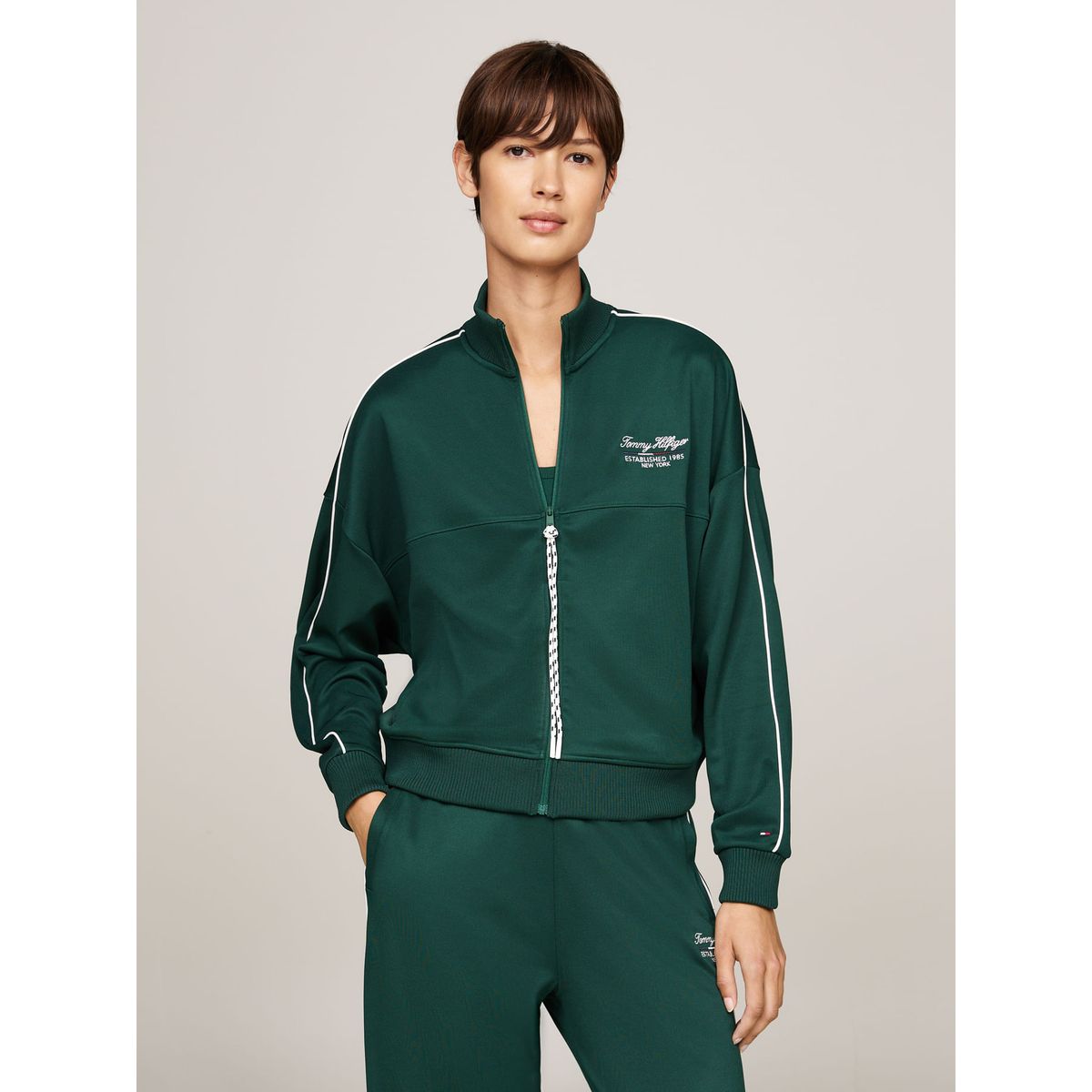 TOMMY HILFIGER - SWEATSHIRT SCRIPT REG FULL ZIP SWEATSHIRT