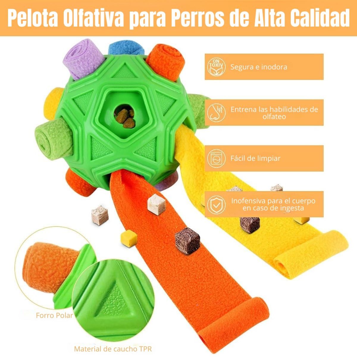 IMPORTADO MC - Pelota Interactiva para Perro Juguete Olfativo Dispensador Verde