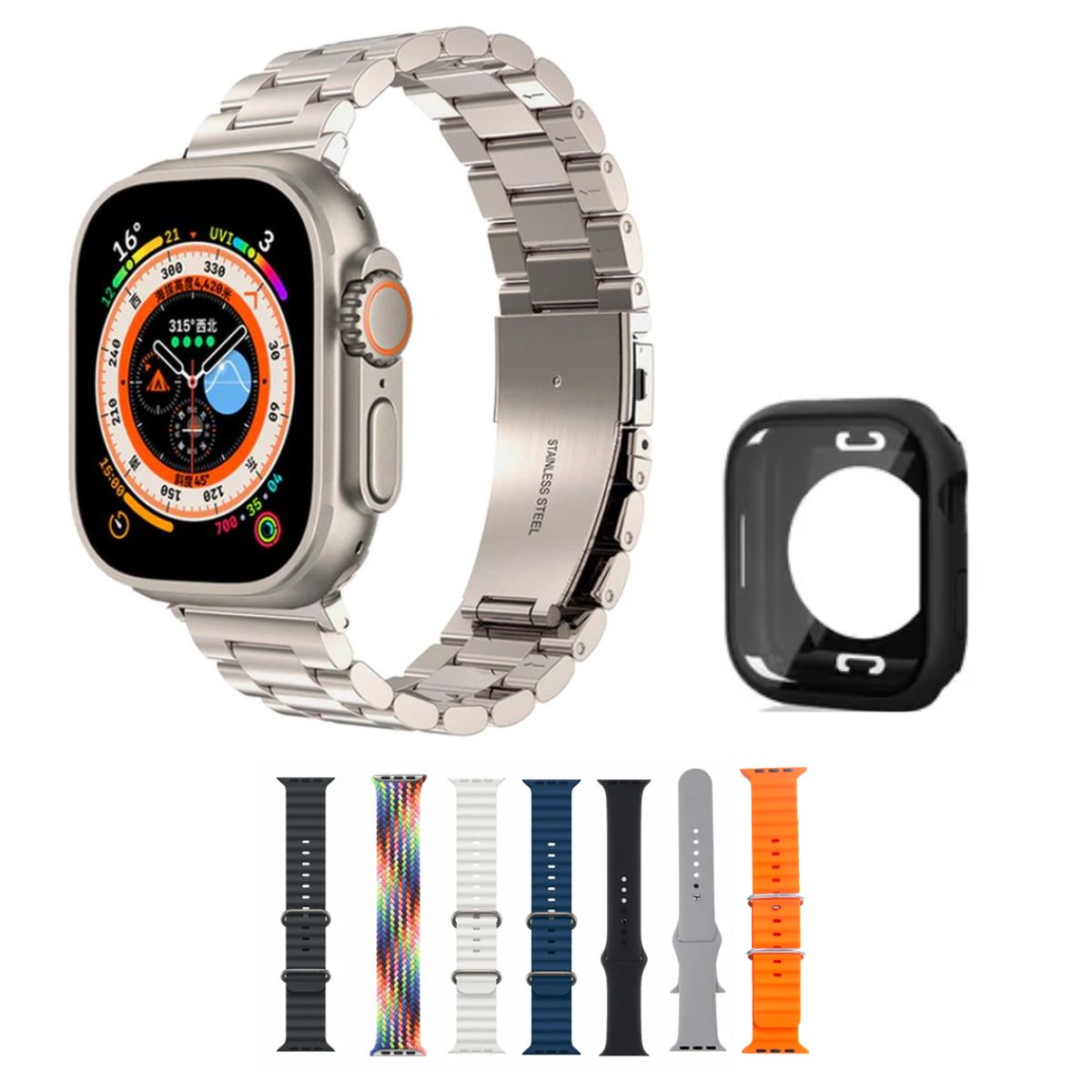 GENERICO - Smartwatch Y80 Ultra 8 en 1 - Variedad de correas