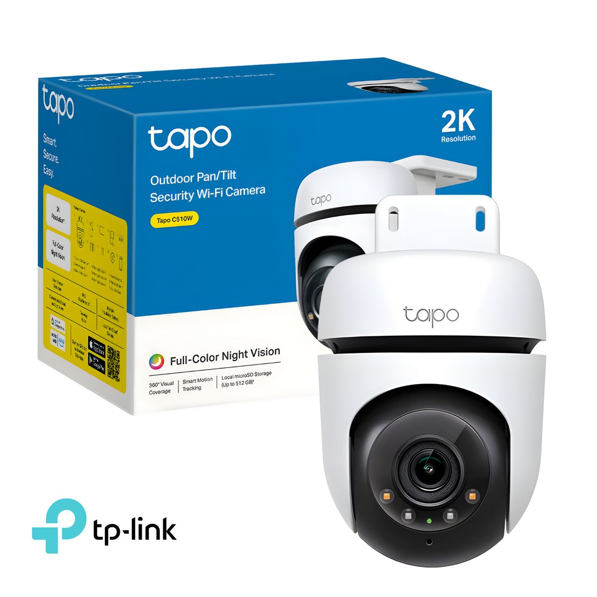 TP LINK - TP-LINK TAPO C510W Cámara de seguridad WIF 2K 360º PT 2K Hasta 512GB