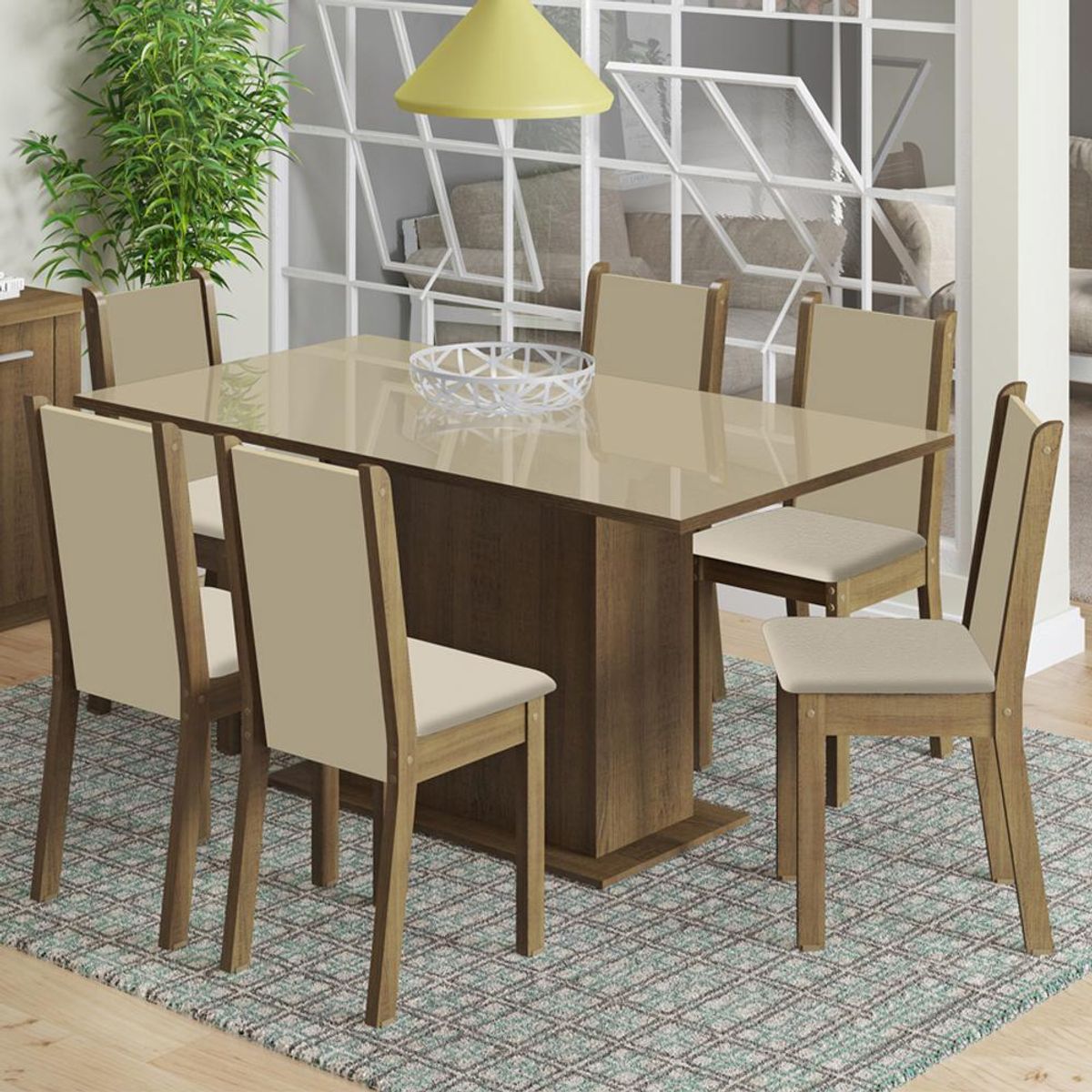 MADESA - Juego de Comedor Moscou Plus con 6 Sillas