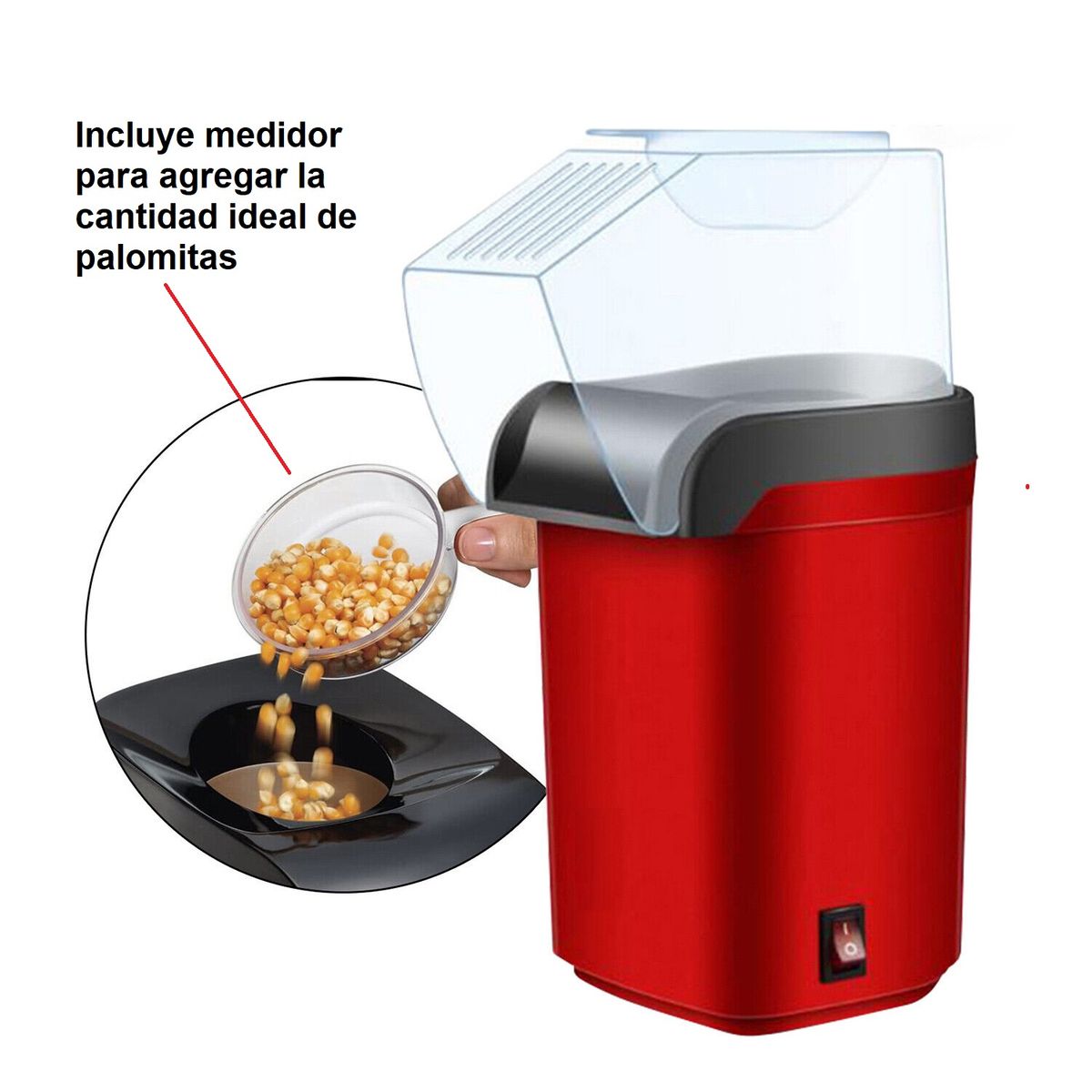 GENERICO - Maquina de canchita Pop Corn eléctrica de Palomitas Sin Aceite