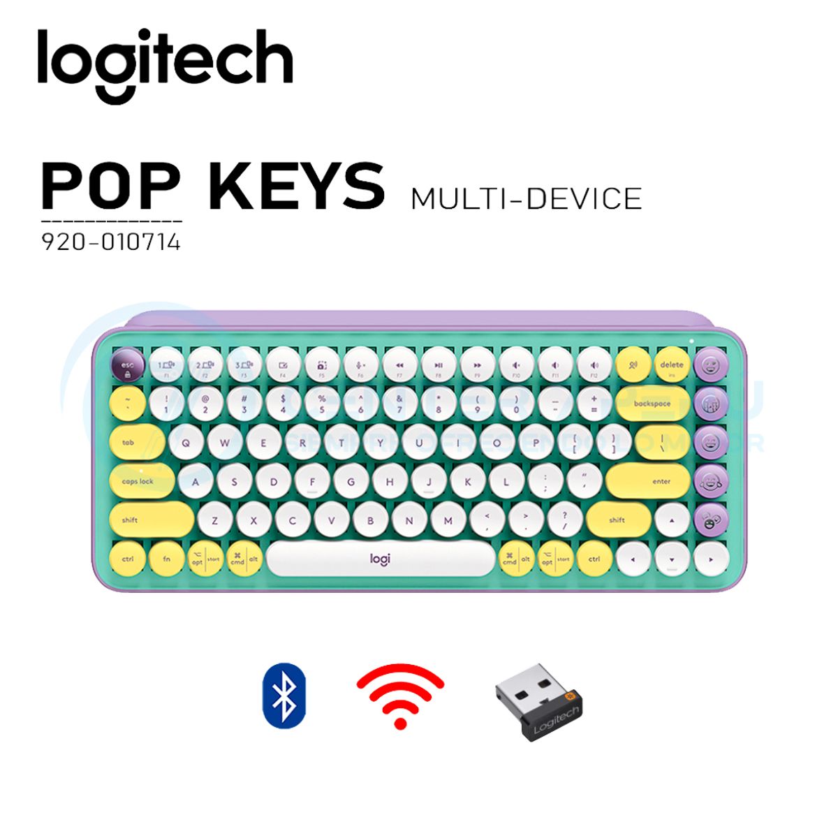 LOGITECH - TECLADO LOGITECH POP KEYS MULTI-DEVICE WIRELESS LILAGREEN