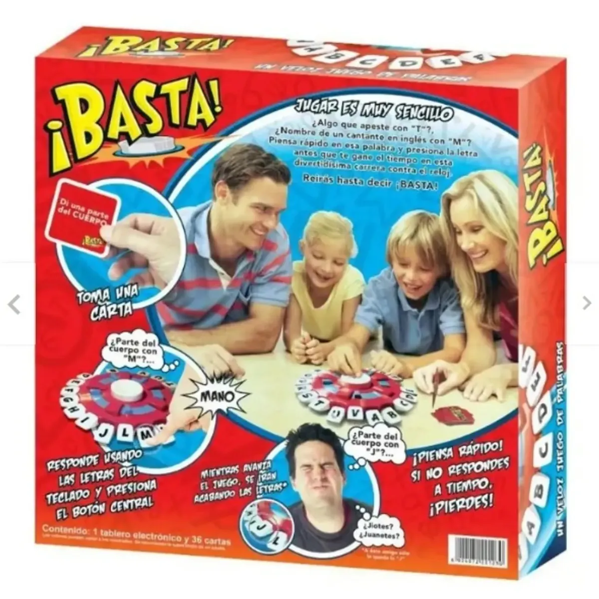 GENERICO - Juego Basta Con Tablero Ruleta 100% En Español Rojo