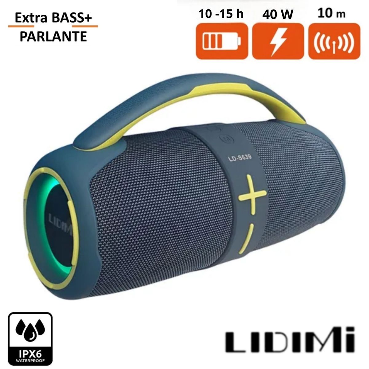 LIDIMI - Parlante Portátil Lidimi LD-S639 40 W BT USB TWS RGB Color Aleatorio