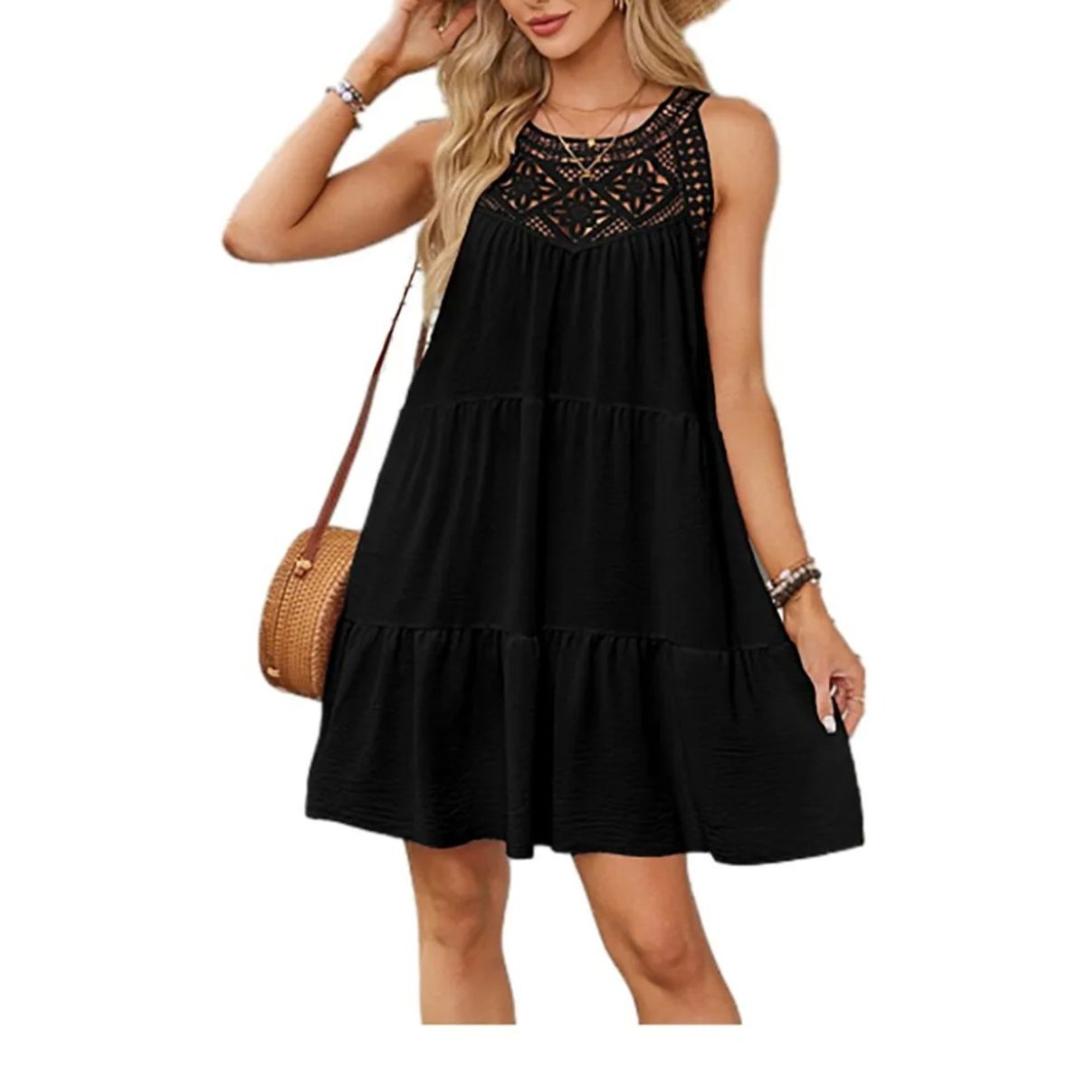 GIOIO - Vestidos Impresos Para Mujer Moderna Sorprendente Casuales Negro