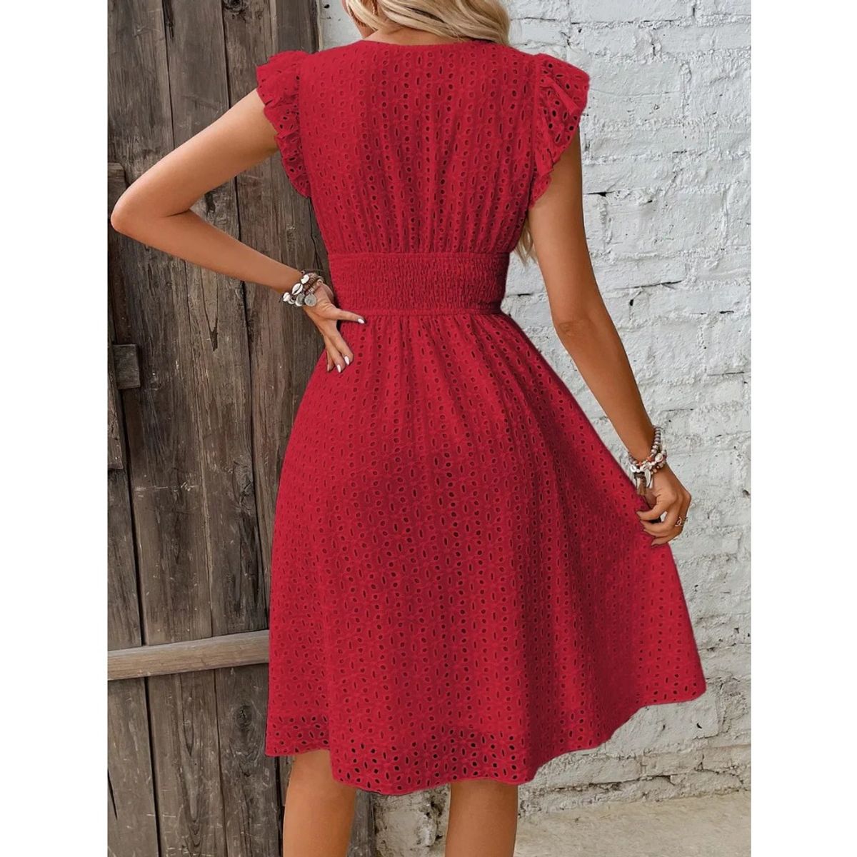 GIOIO - Vestido De Mujer Con Volantes De Encaje