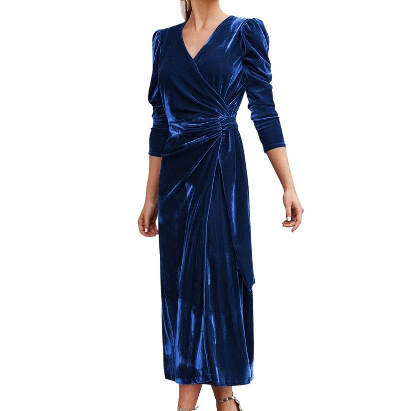 GIOIO - Vestido Gala Terciopelo Estilo Francés Elegante Manga Larga Diseñador​