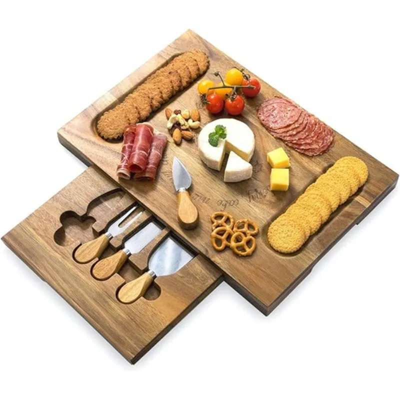 PIA COPELLO STORE - Tabla de quesos rectangular con 4 utensilios