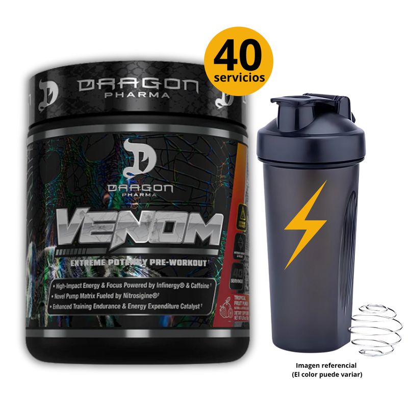 DRAG PHARMA - VENOM DRAGON PHARMA FRUIT PUNCH + SHAKER - PRE ENTRENO