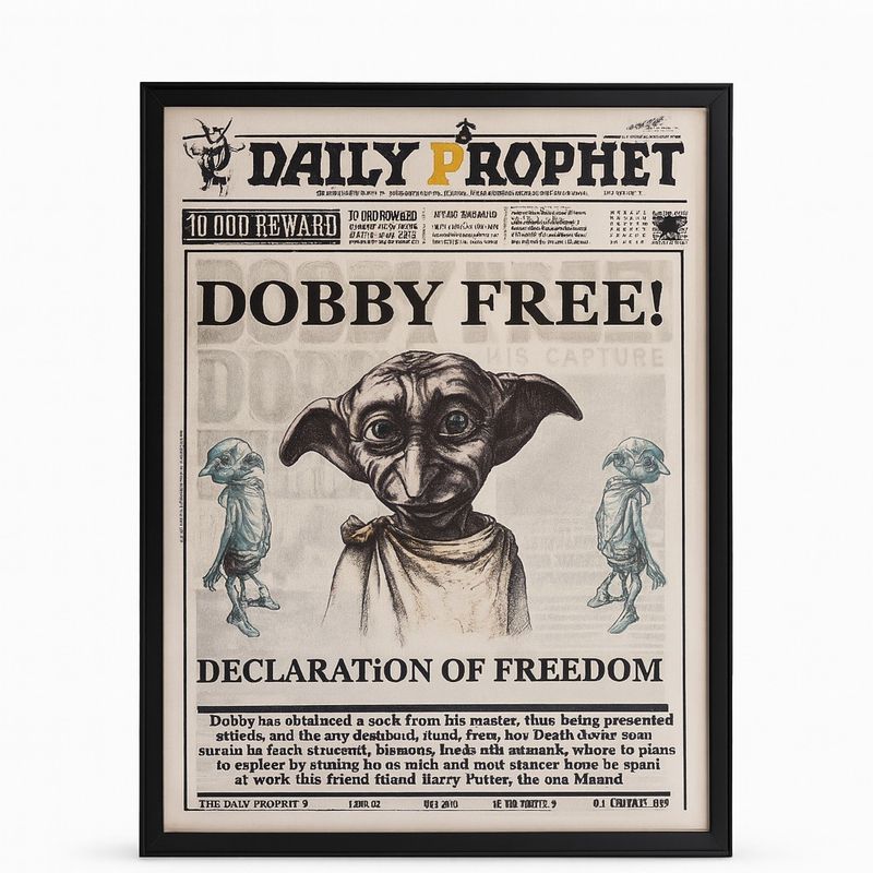 GENERICO - Cuadro 3d Con Movimiento  Dobby harry Potter  Decoración Mágica