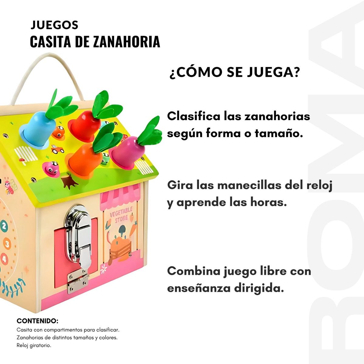 GENERICO - CASITA DIDÁCTICA DE ZANAHORIA ENCAJABLE
