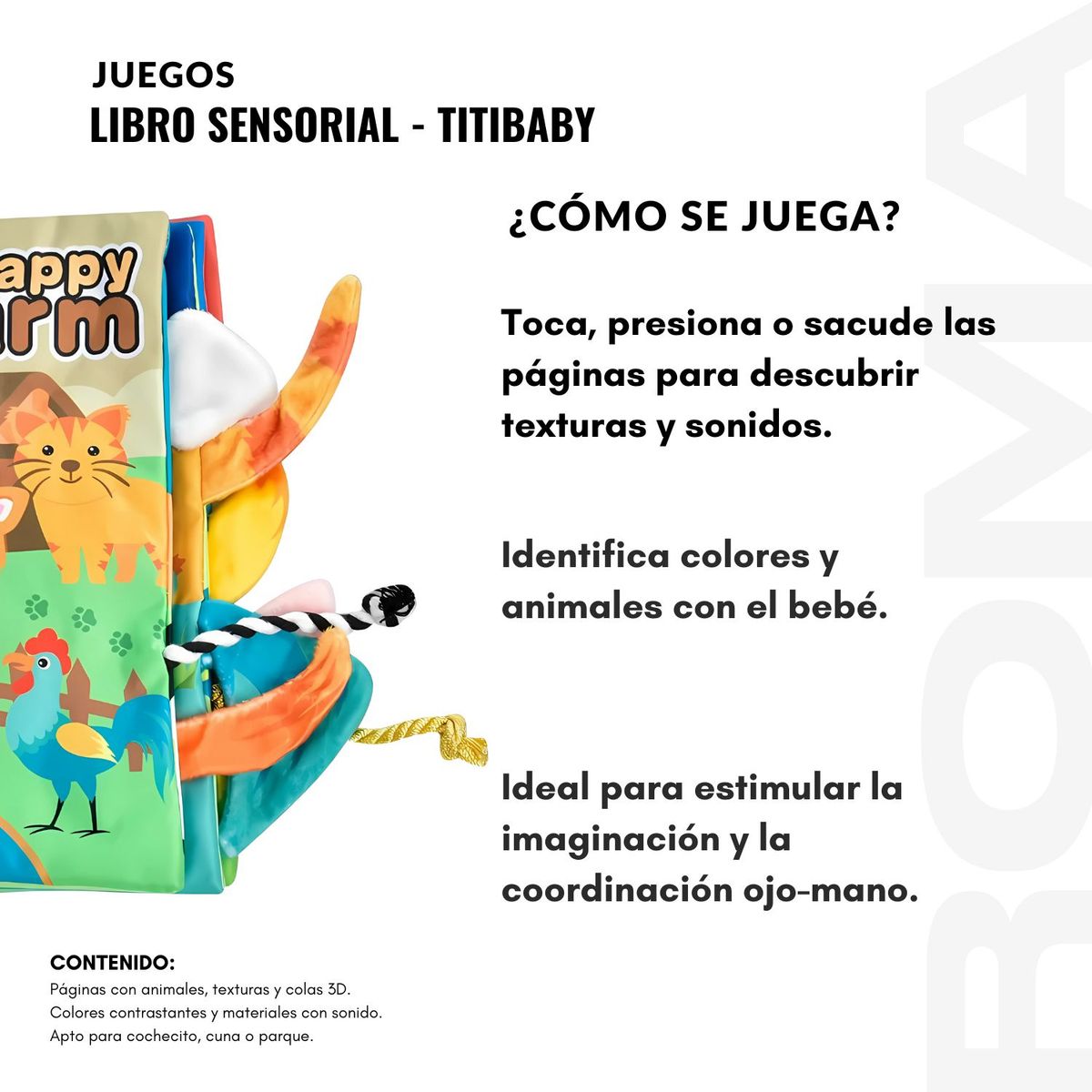 GENERICO - LIBRO SENSORIAL TITBABY - JUEGO DIDÁTICO
