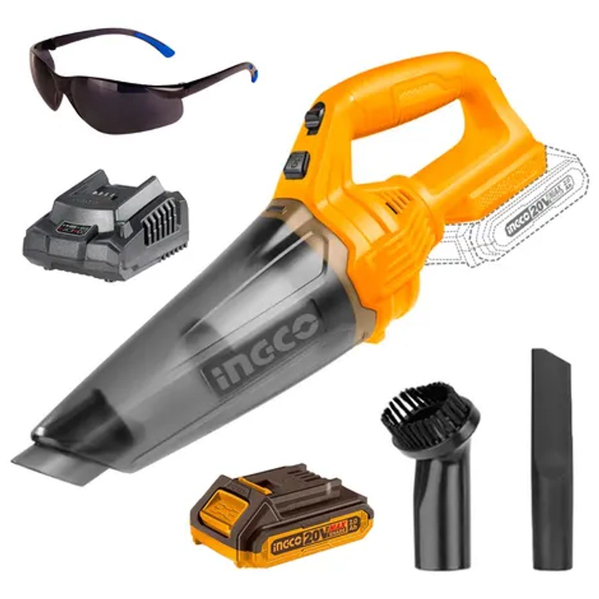 INGCO TOOLS - Aspiradora Inalámbrica Mano 20v Total Batería Portátil Ingco