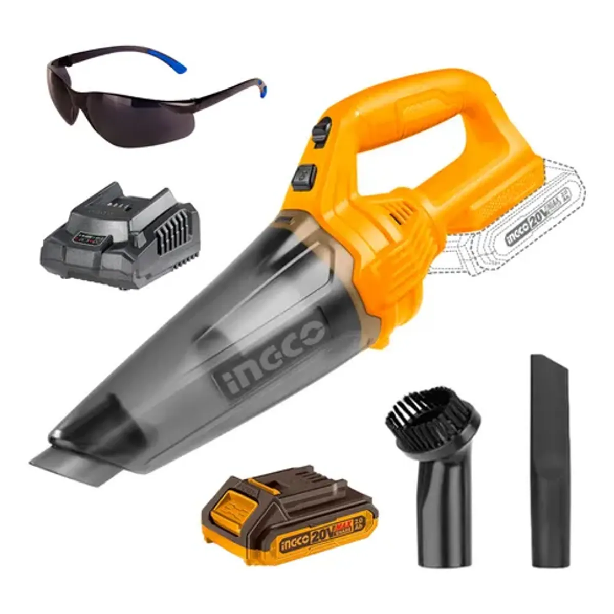 INGCO TOOLS - Aspiradora Inalámbrica Mano 20v Total Batería Portátil Ingco