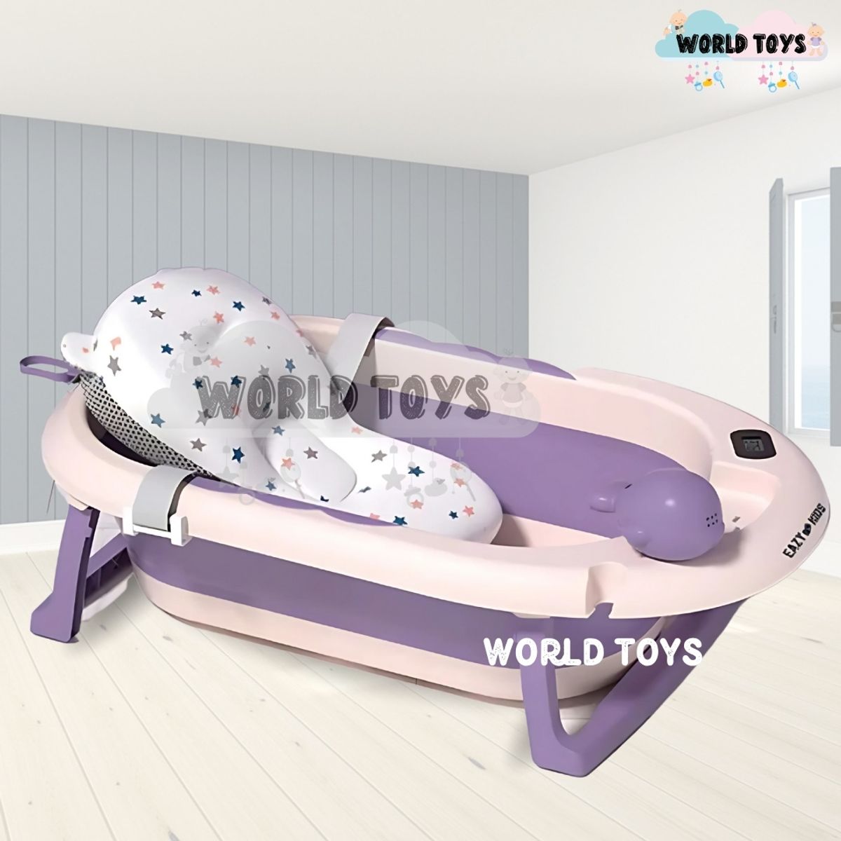 Baby - Bañera Plegable con Regadera «JADDE ROSSI» Purple