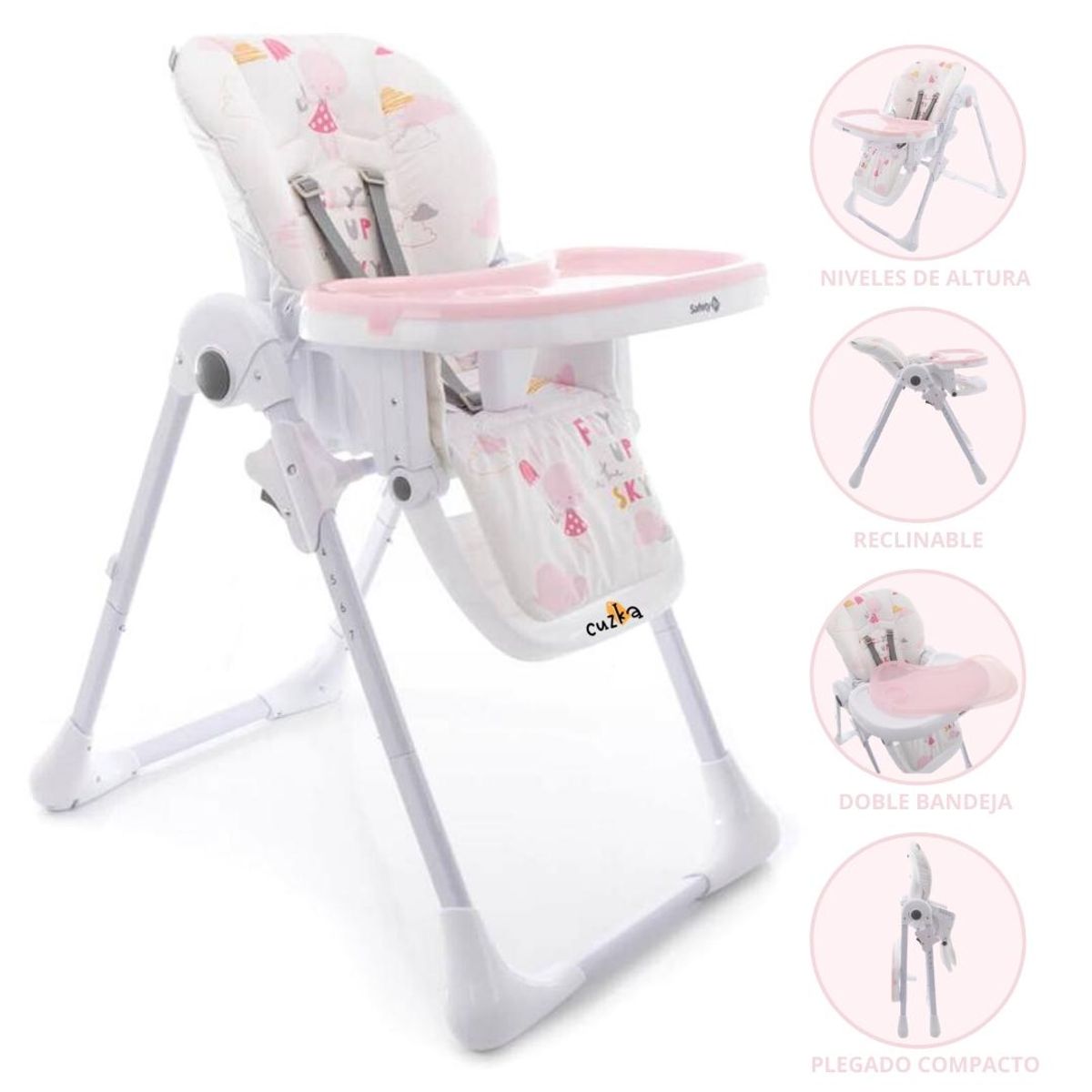 Safety 1St - Silla De Comer Graduable Para Bebés SAFETY 1ST «FEED» Pink